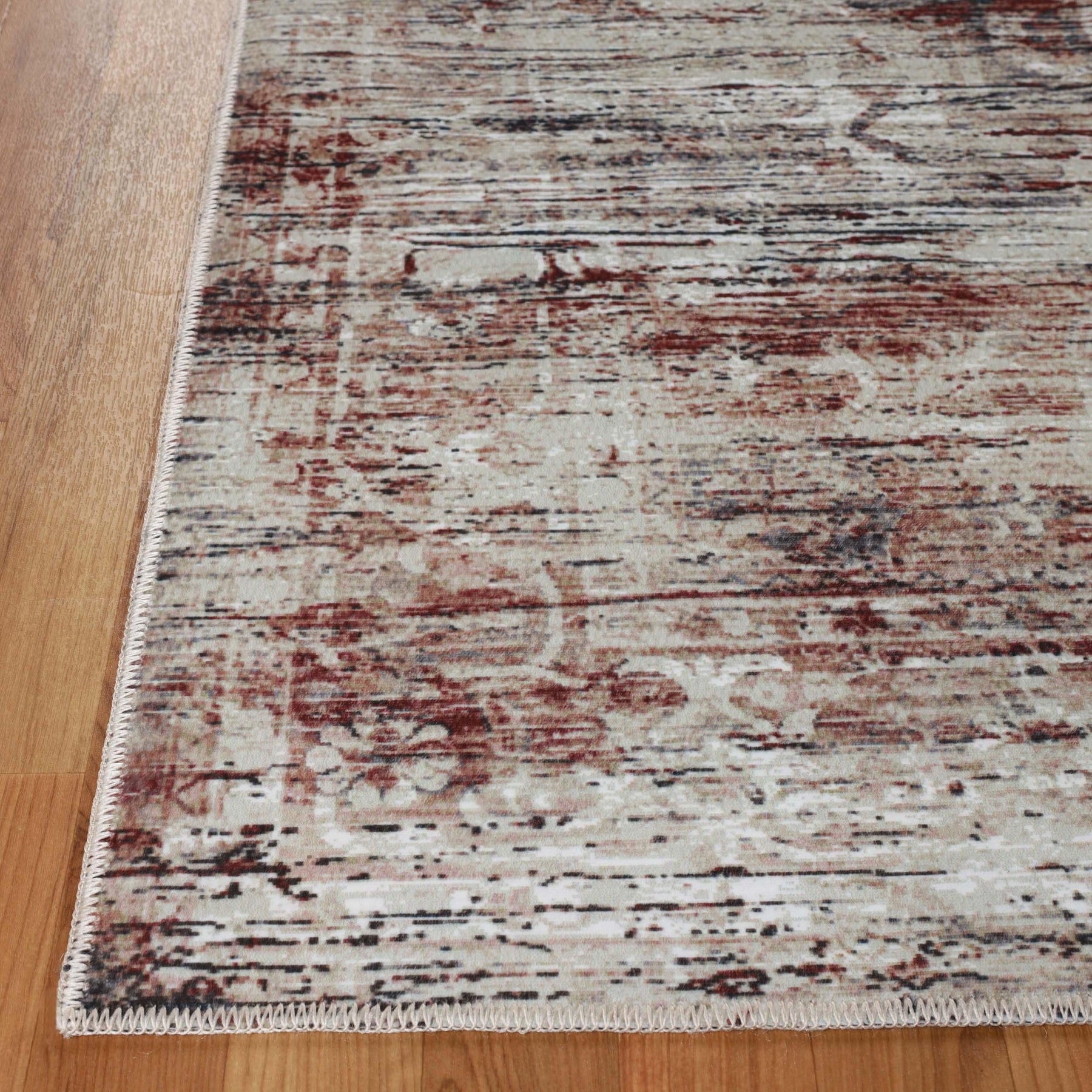 Canary Vintage Distressed Medallion Washable Indoor Area Rug