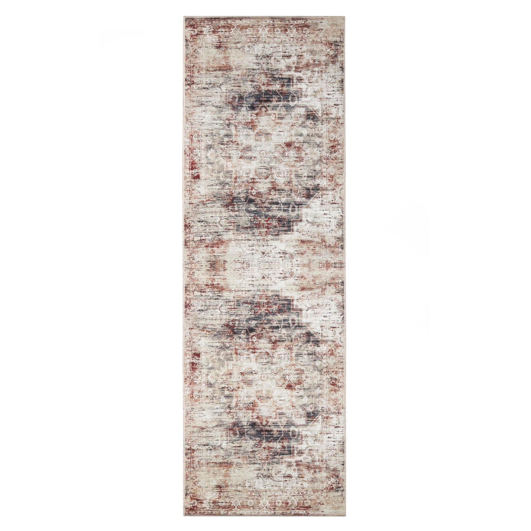 Canary Vintage Distressed Medallion Washable Indoor Area Rug