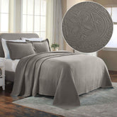 Lightweight Cotton Bedspread Sets 3-Piece Celtic Circle Jacquard Matelassé