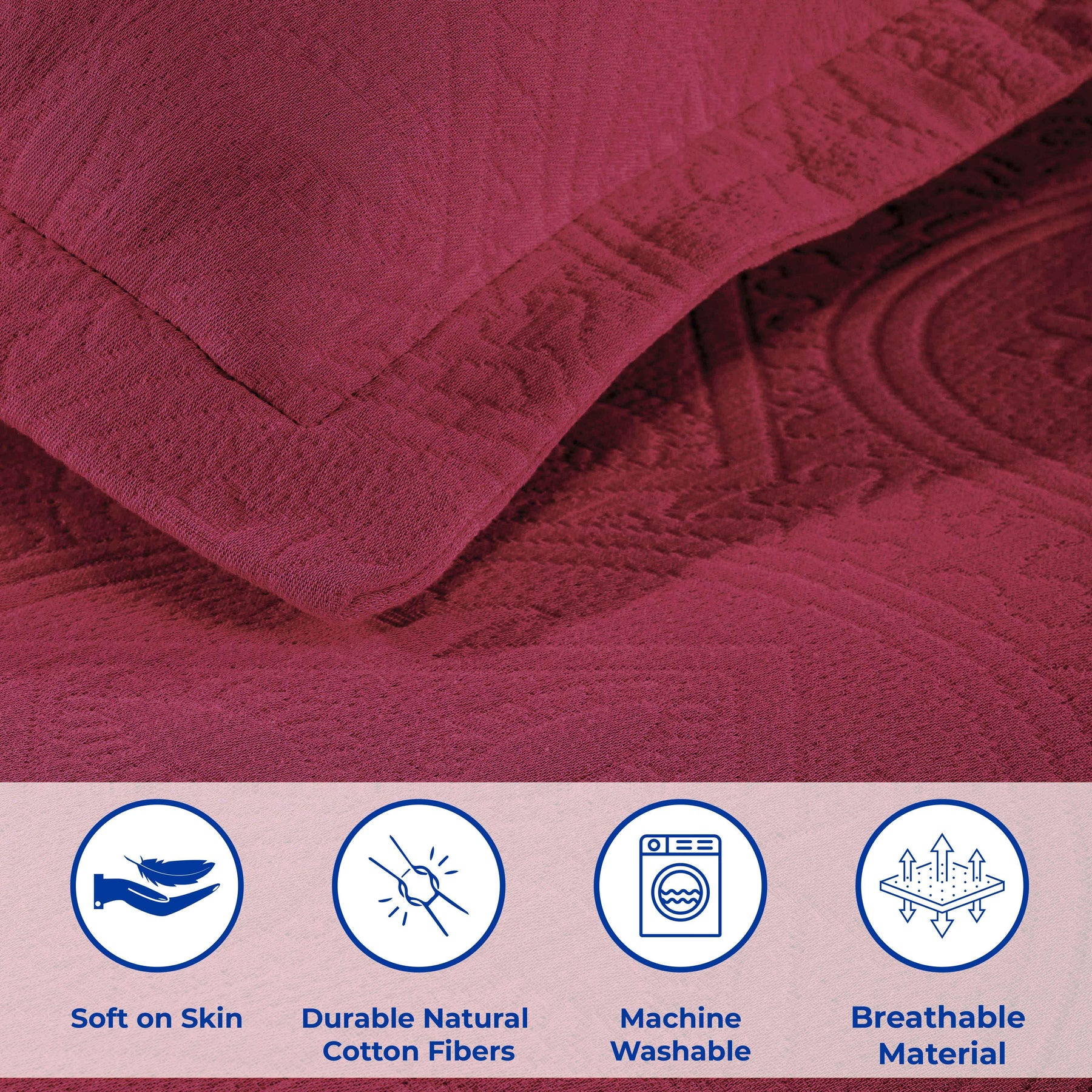 Celtic Circle Cotton Jacquard Matelasse Bedspread Set