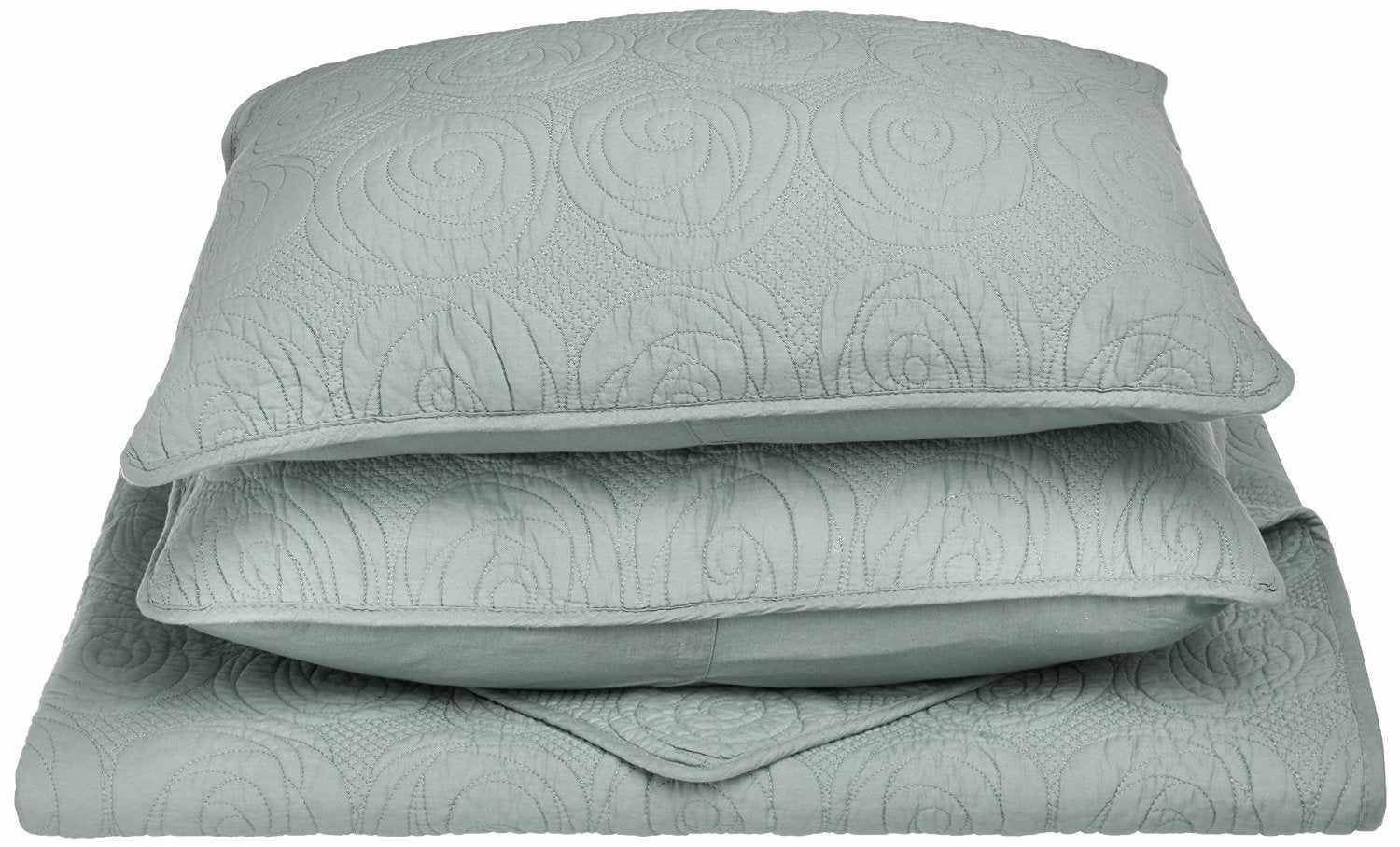 Channing Fine Stitched Floral Cotton Quilt Set