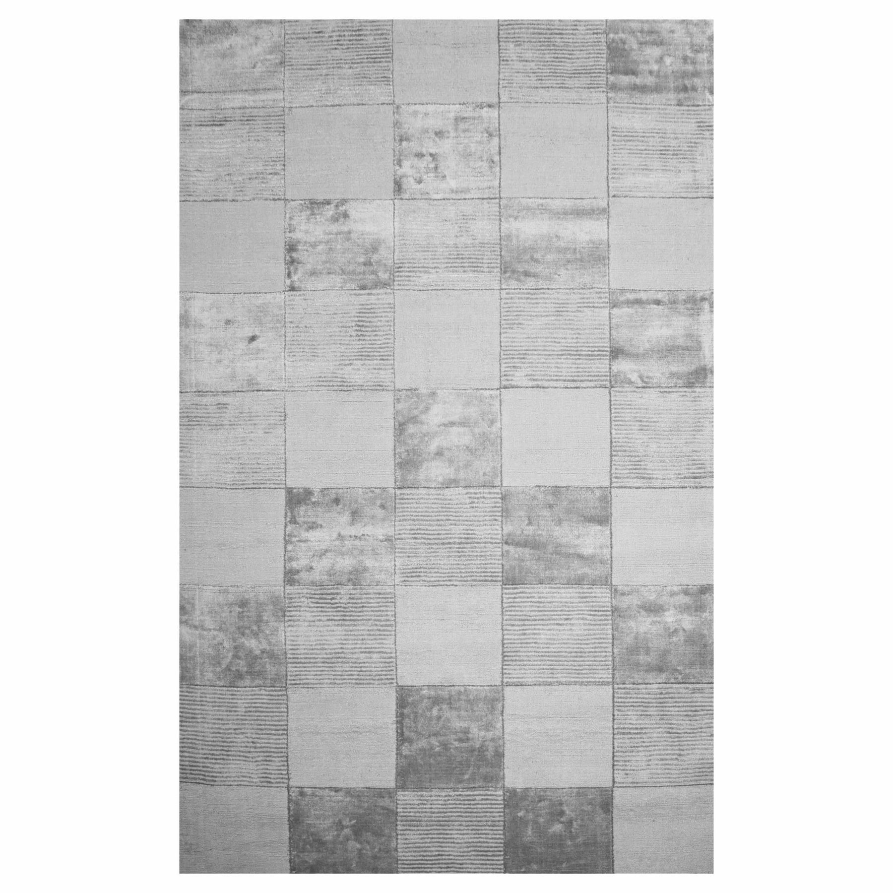Checkered Viscose Handwoven Area Rug