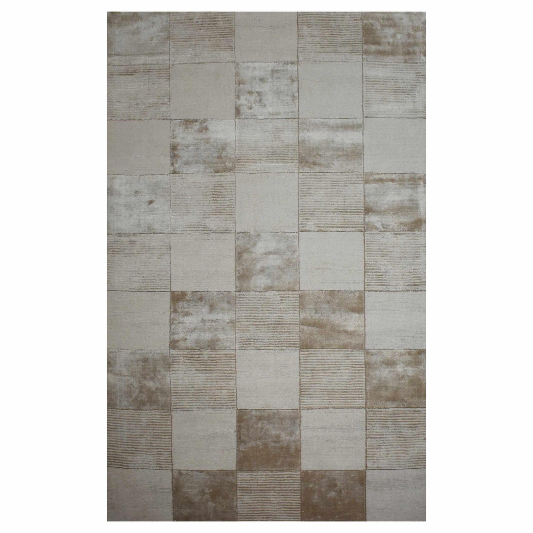 Checkered Viscose Handwoven Area Rug