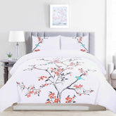 100% Cotton Cherry Garden Embroidered Duvet Cover Set