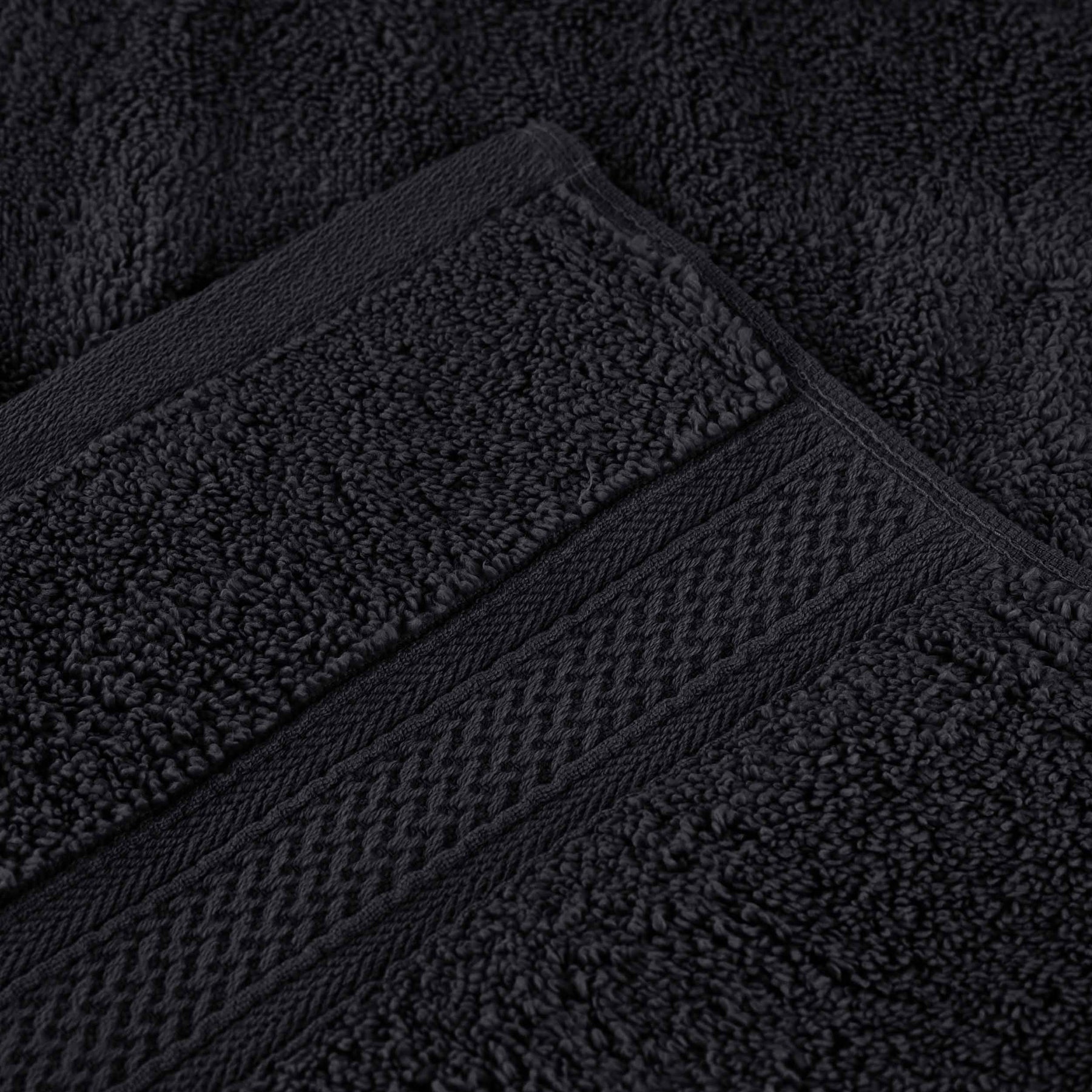 Chevron Zero Twist Solid and Jacquard Soft Cotton 12 Piece Towel Set