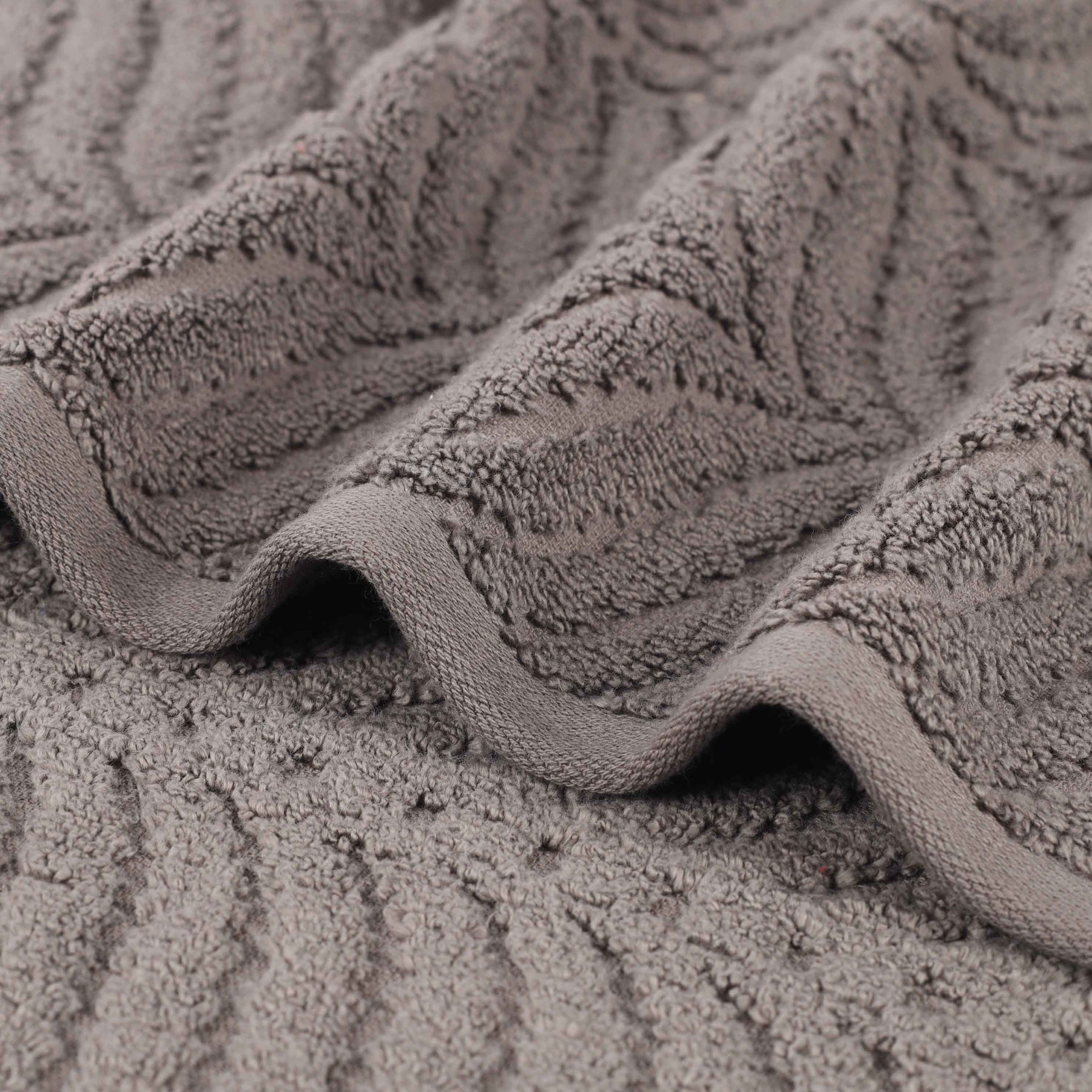 Chevron Zero Twist Solid and Jacquard Soft Cotton 12 Piece Towel Set
