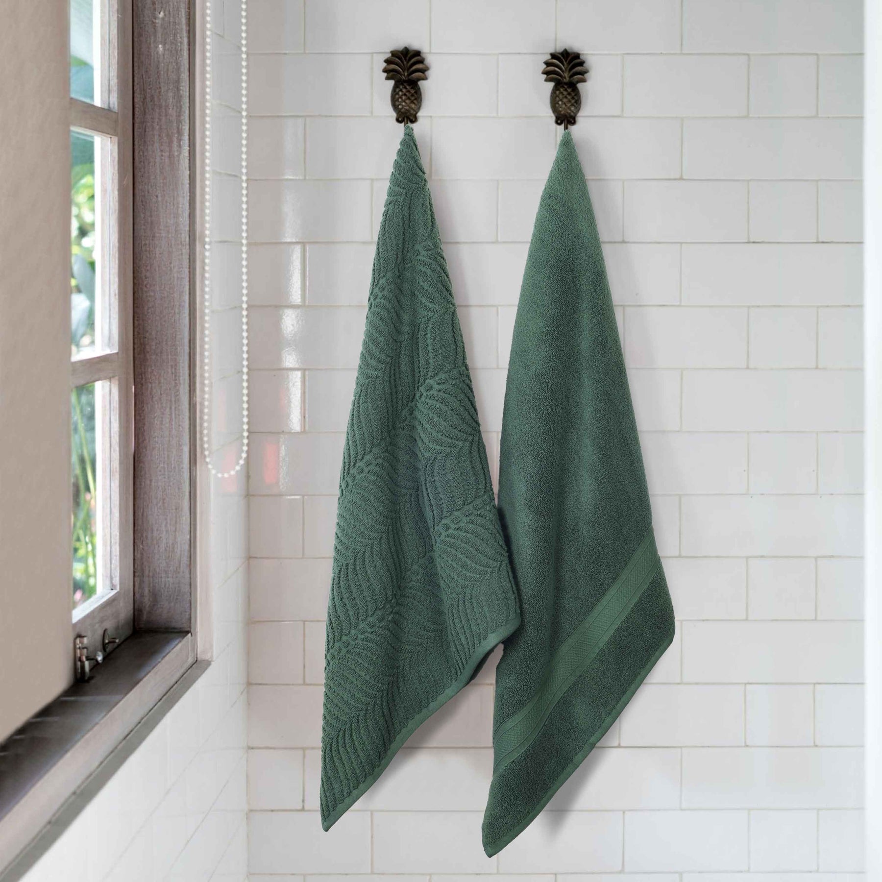Chevron Zero Twist Solid and Jacquard Soft Cotton Bath Sheet Set of 2