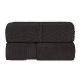 Chevron Zero Twist Solid and Jacquard Soft Cotton Bath Sheet Set of 2