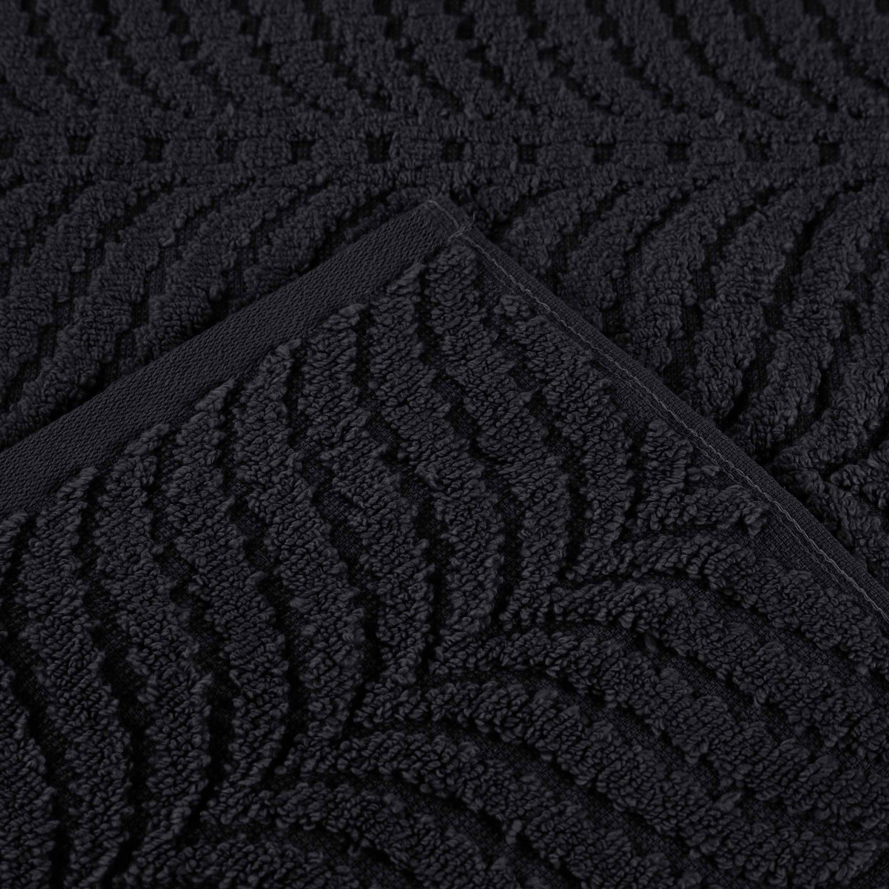 Chevron Zero Twist Solid and Jacquard Soft Cotton Bath Sheet Set of 2
