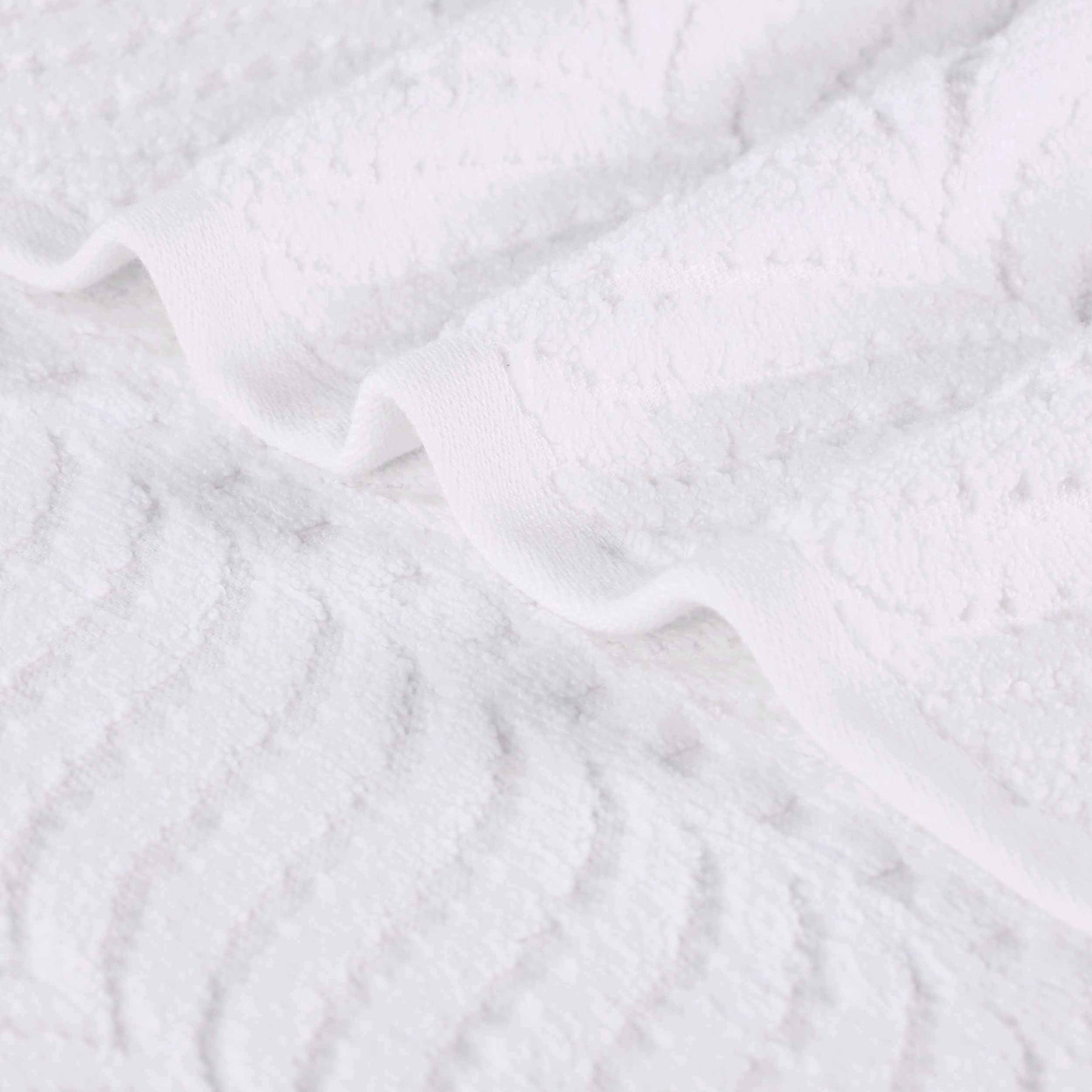 Chevron Zero Twist Solid and Jacquard Soft Cotton Bath Towel Set of 4