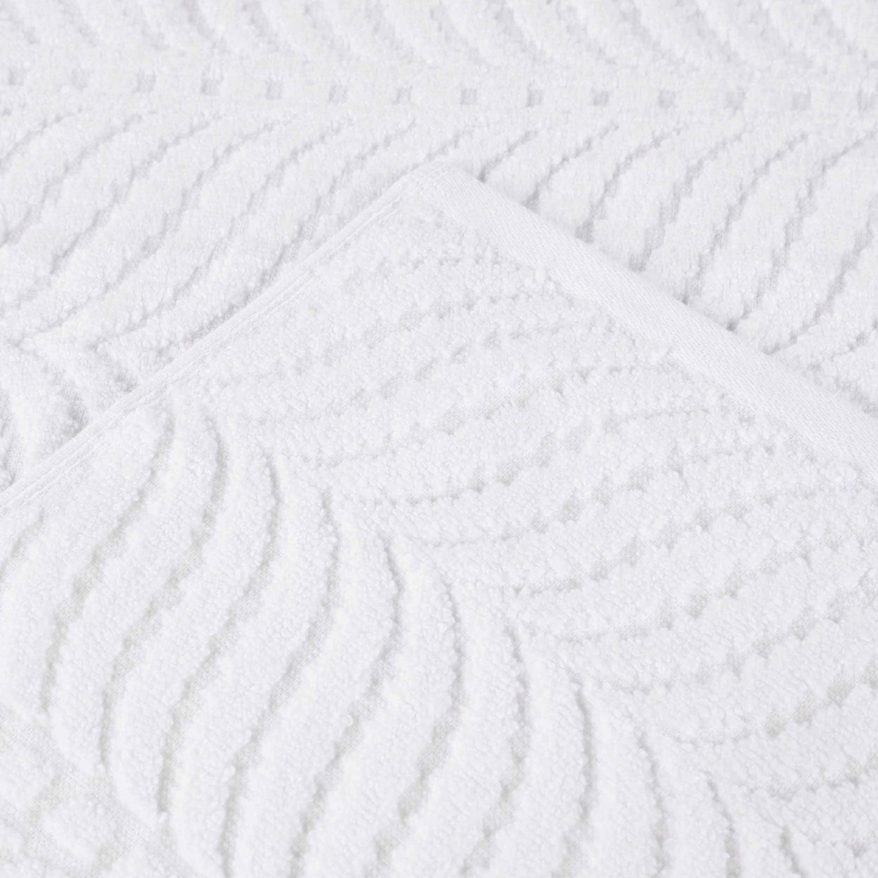 Chevron Zero Twist Solid and Jacquard Soft Cotton Hand Towel Set of 6