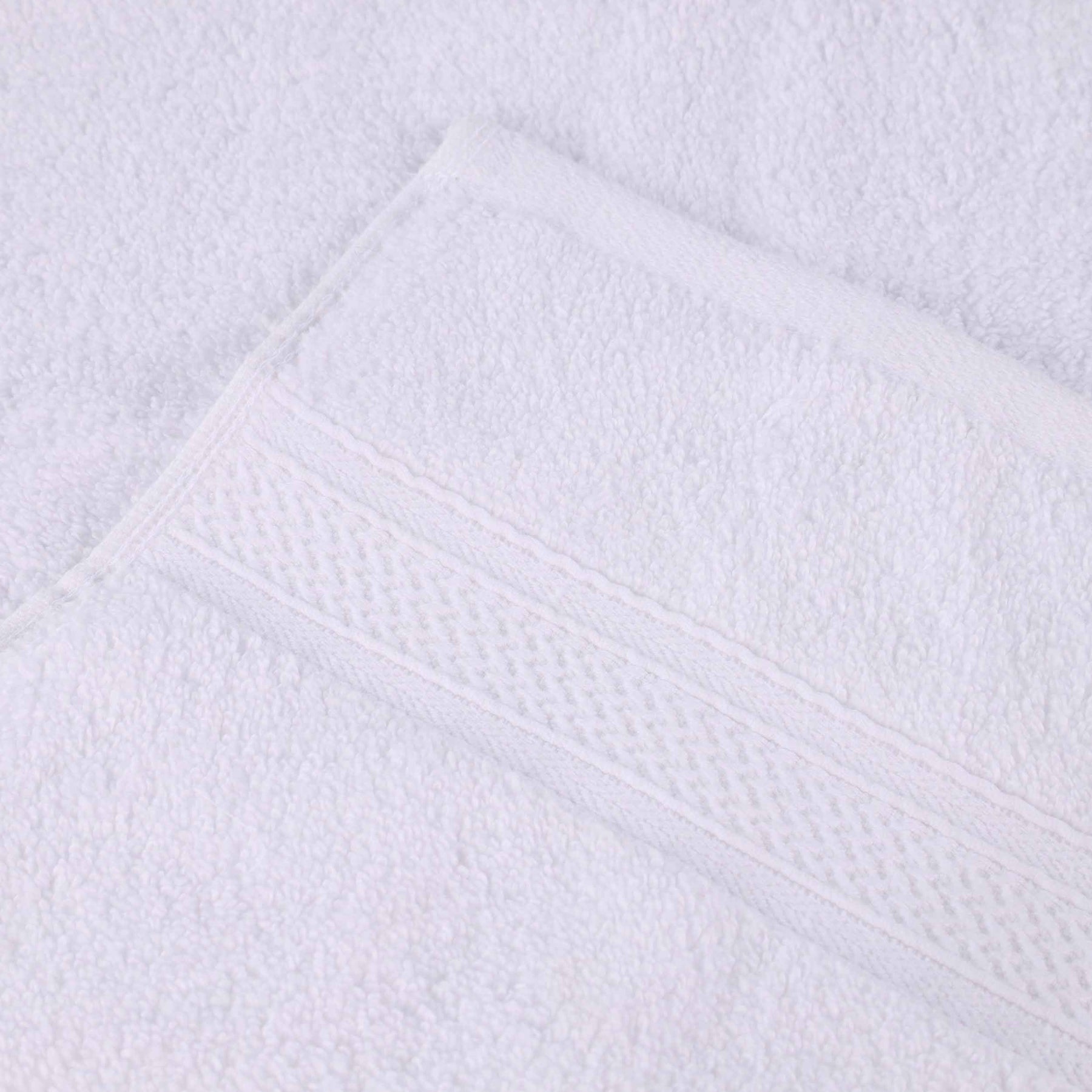 Chevron Zero Twist Solid and Jacquard Soft Cotton Hand Towel Set of 6