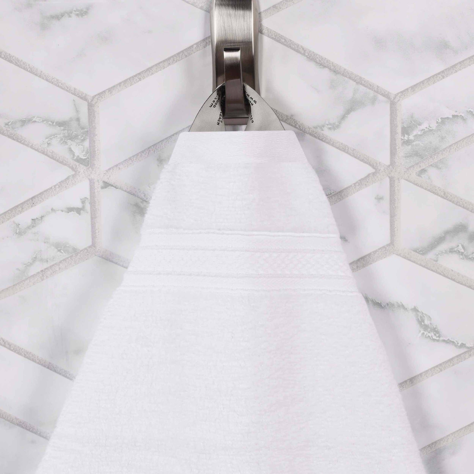 Chevron Zero Twist Solid and Jacquard Soft Cotton Hand Towel Set of 6