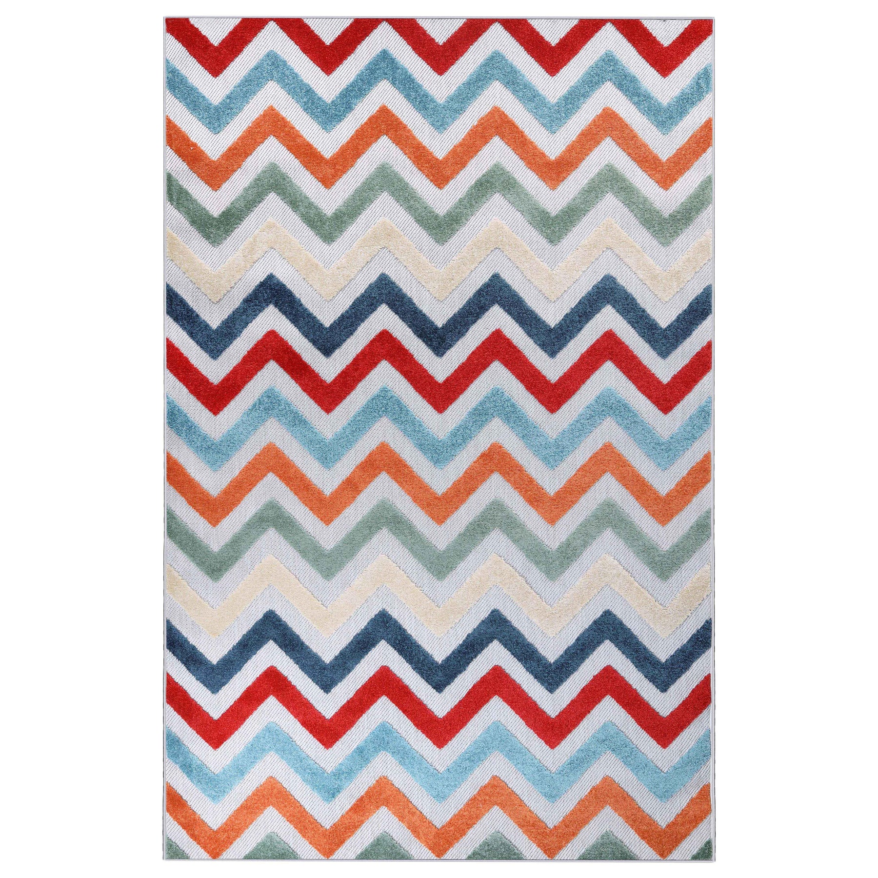 Chevron Zig-Zag Geometric Modern Indoor Outdoor Area Rug