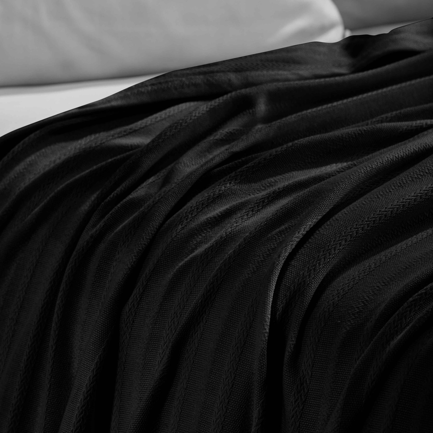 Clara Cotton Textured Jacquard Striped Lightweight Woven Blanket
