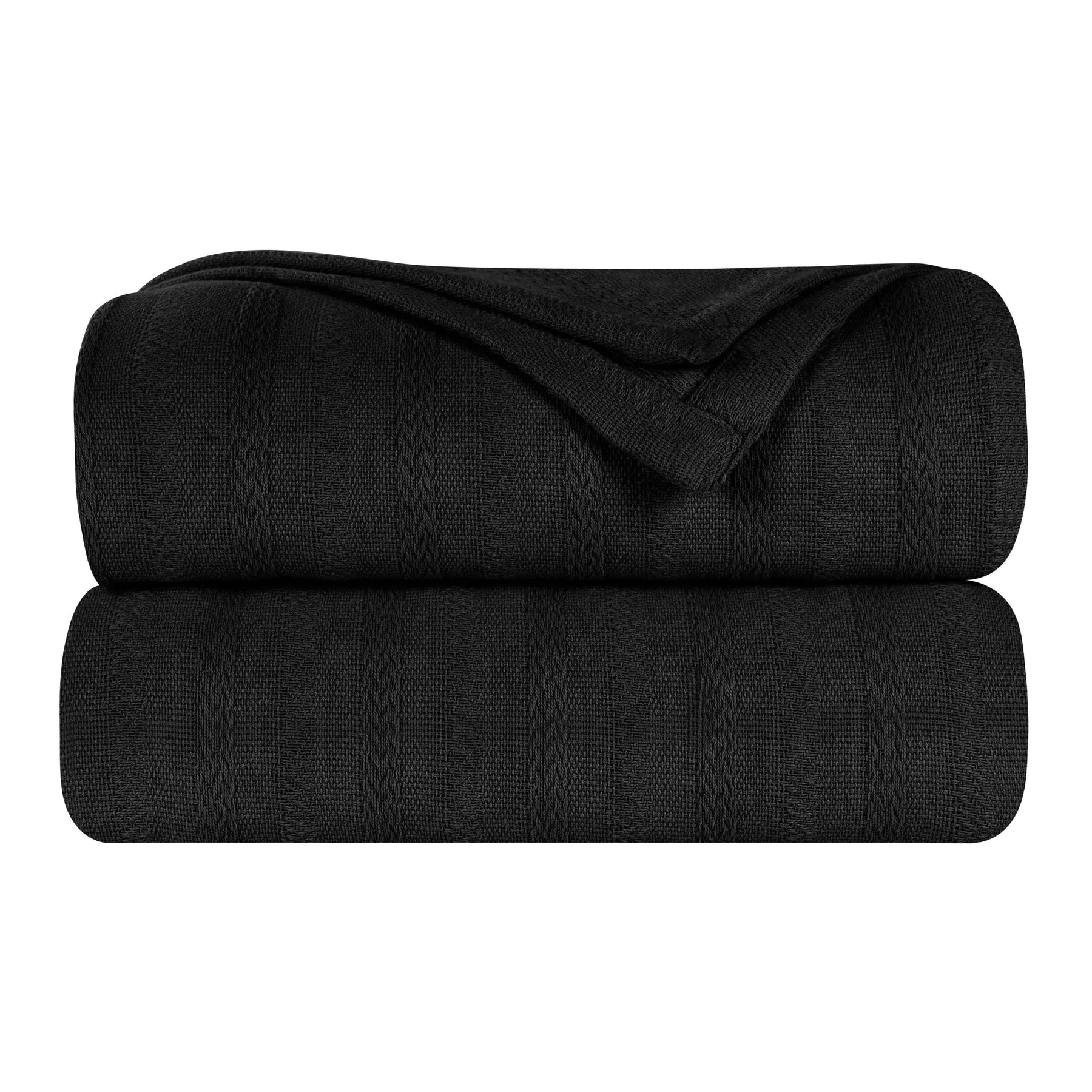 Clara Cotton Textured Jacquard Striped Lightweight Woven Blanket