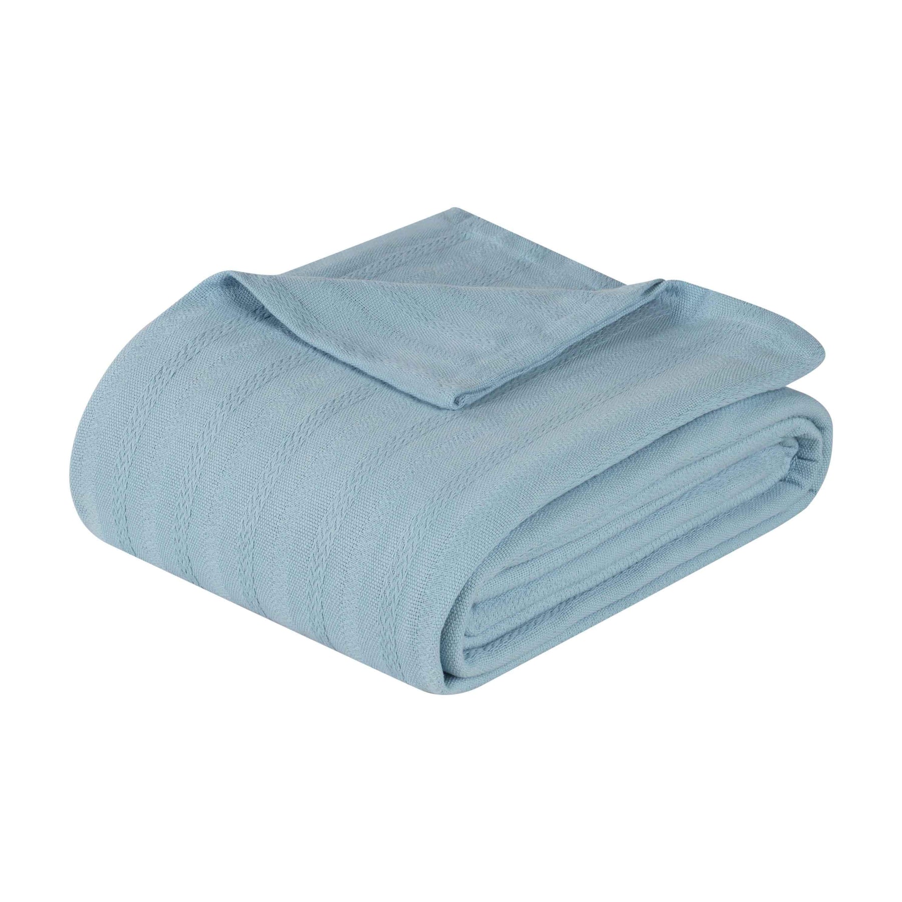 Clara Cotton Textured Jacquard Striped Lightweight Woven Blanket