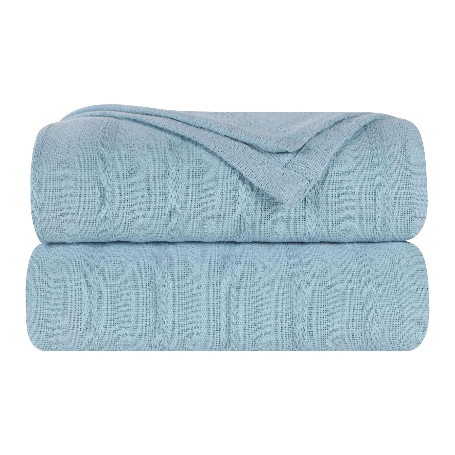 Clara Cotton Textured Jacquard Striped Lightweight Woven Blanket