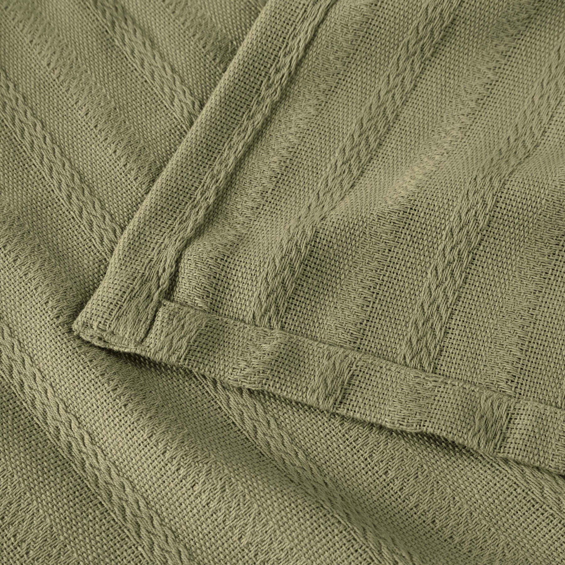Clara Cotton Textured Jacquard Striped Lightweight Woven Blanket
