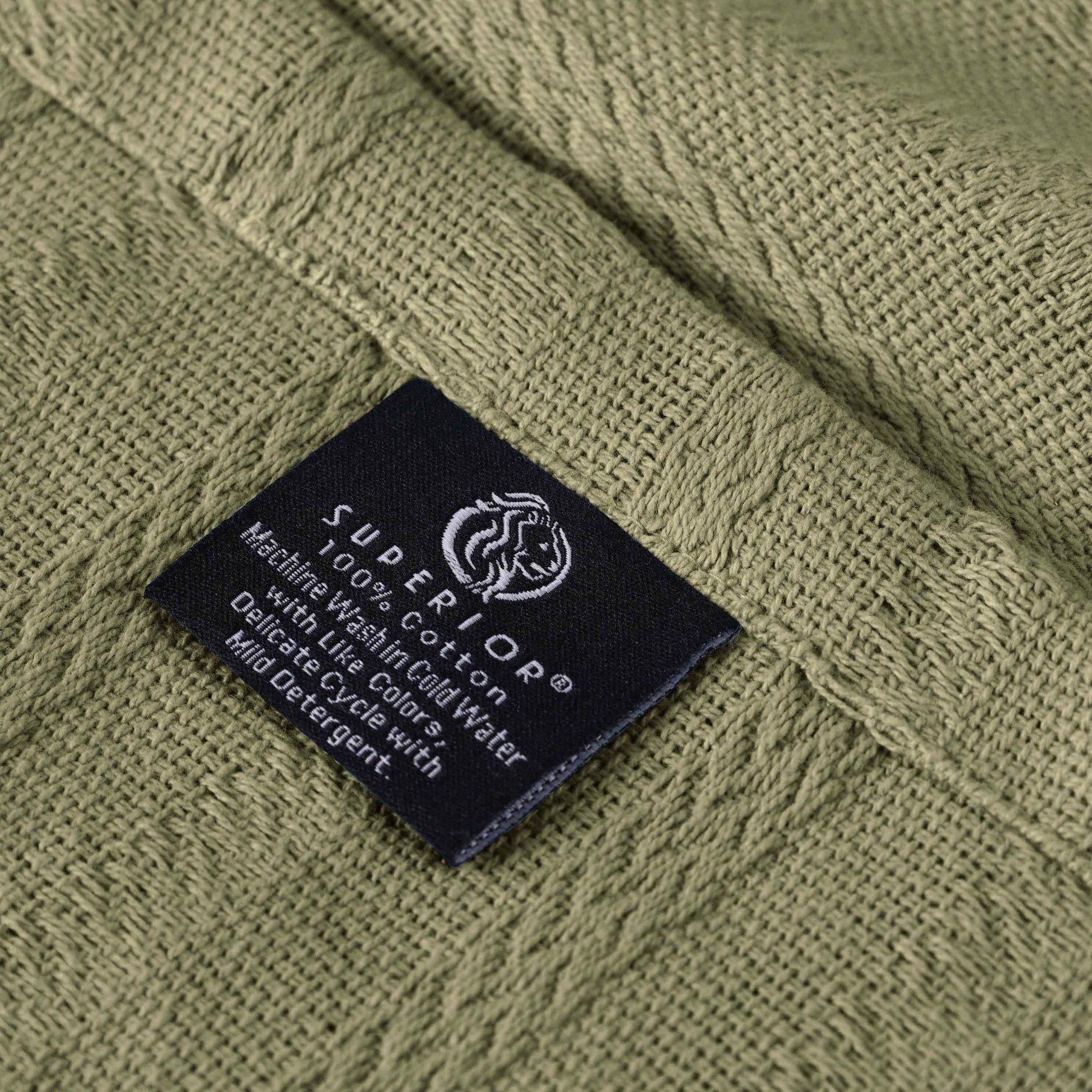 Clara Cotton Textured Jacquard Striped Lightweight Woven Blanket