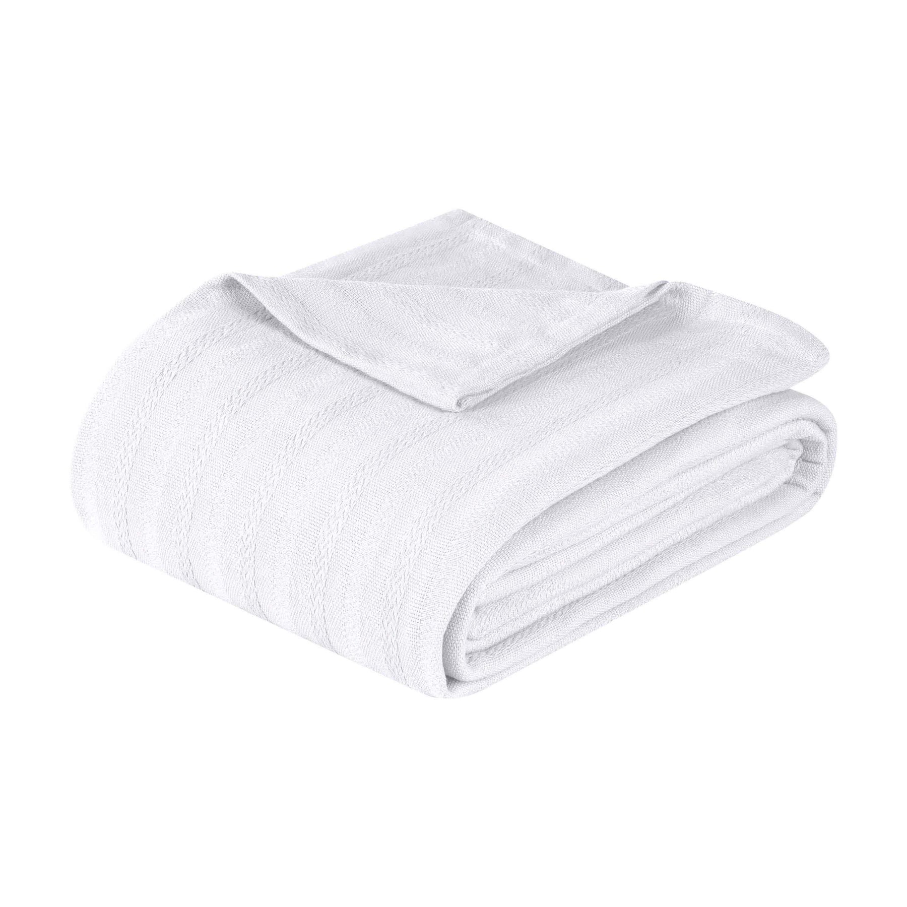 Clara Cotton Textured Jacquard Striped Lightweight Woven Blanket