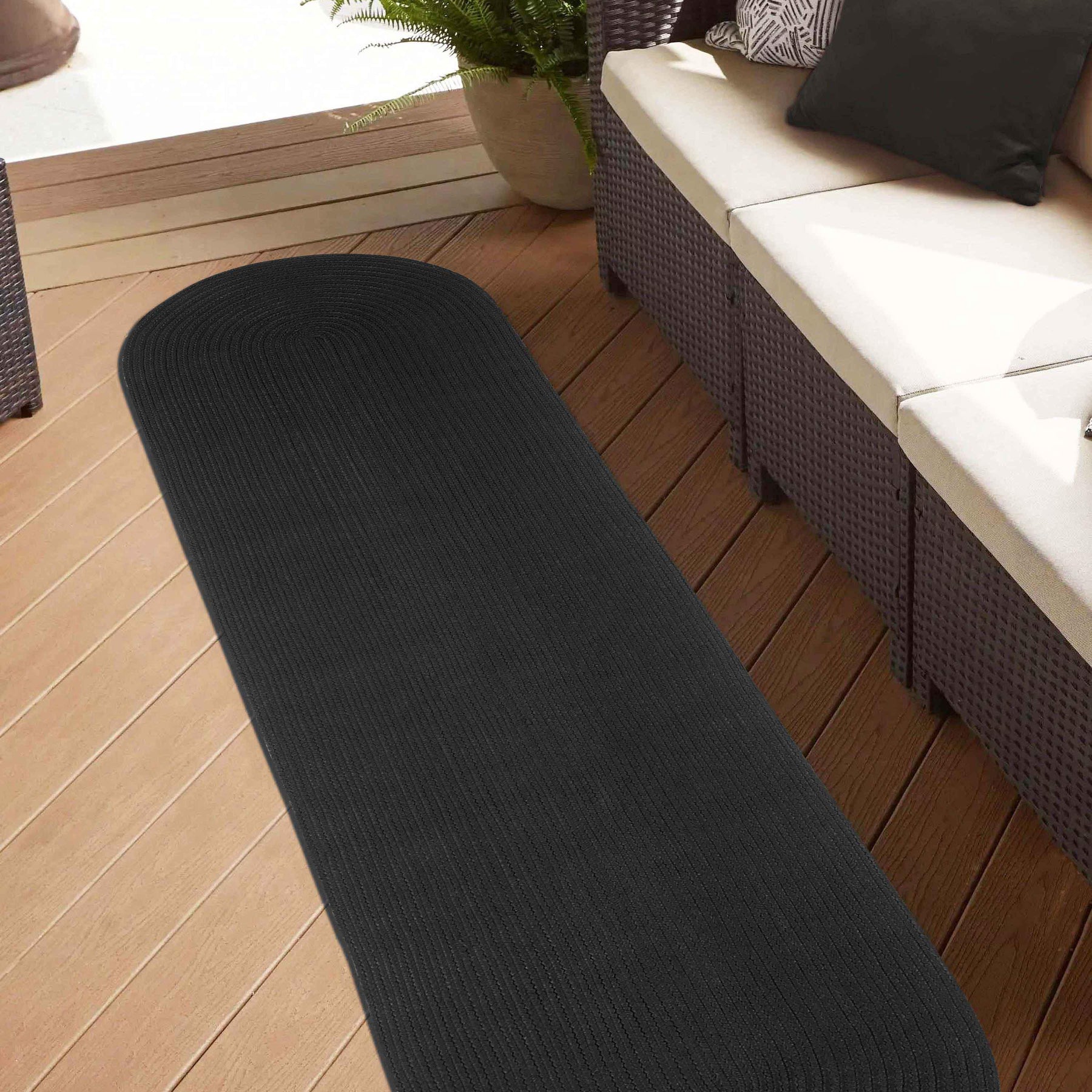 Classic Braided Weave Oval Area Rug Indoor Outdoor Rugs