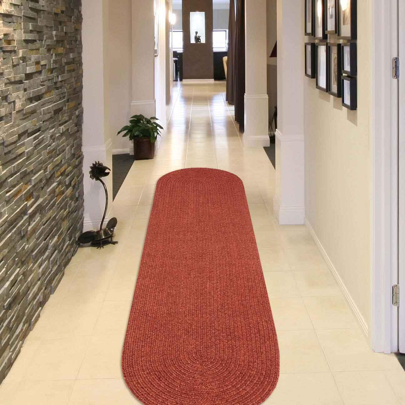 Classic Braided Weave Oval Area Rug Indoor Outdoor Rugs