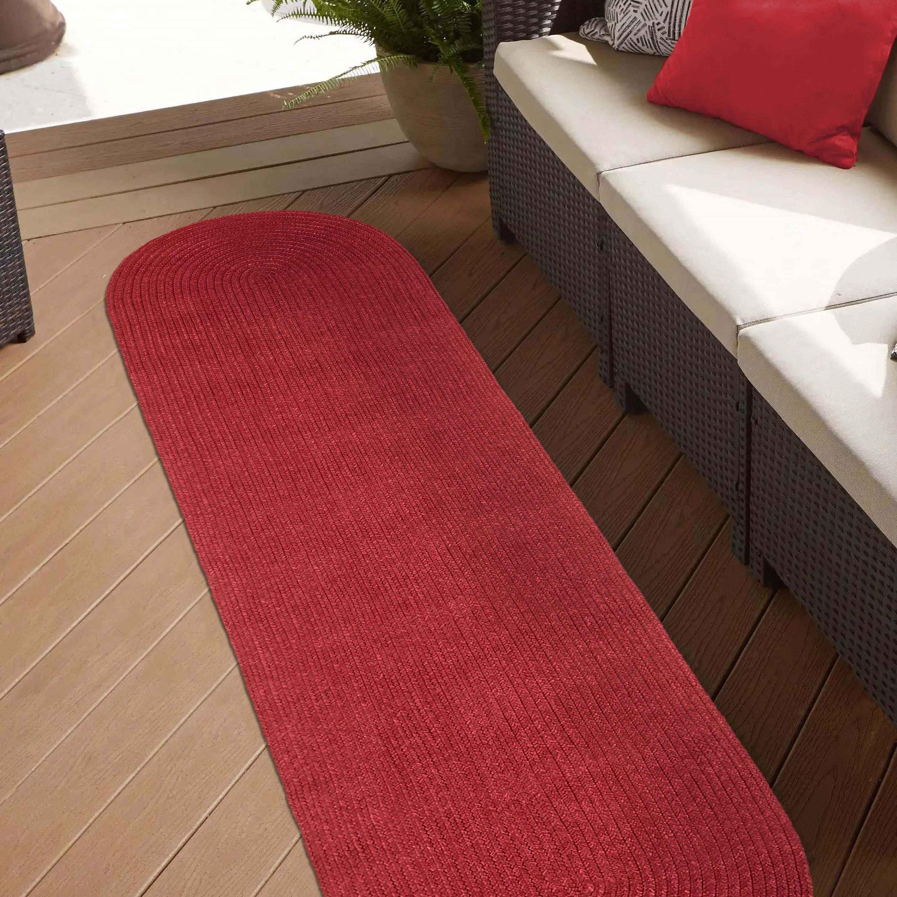 Classic Braided Weave Oval Area Rug Indoor Outdoor Rugs