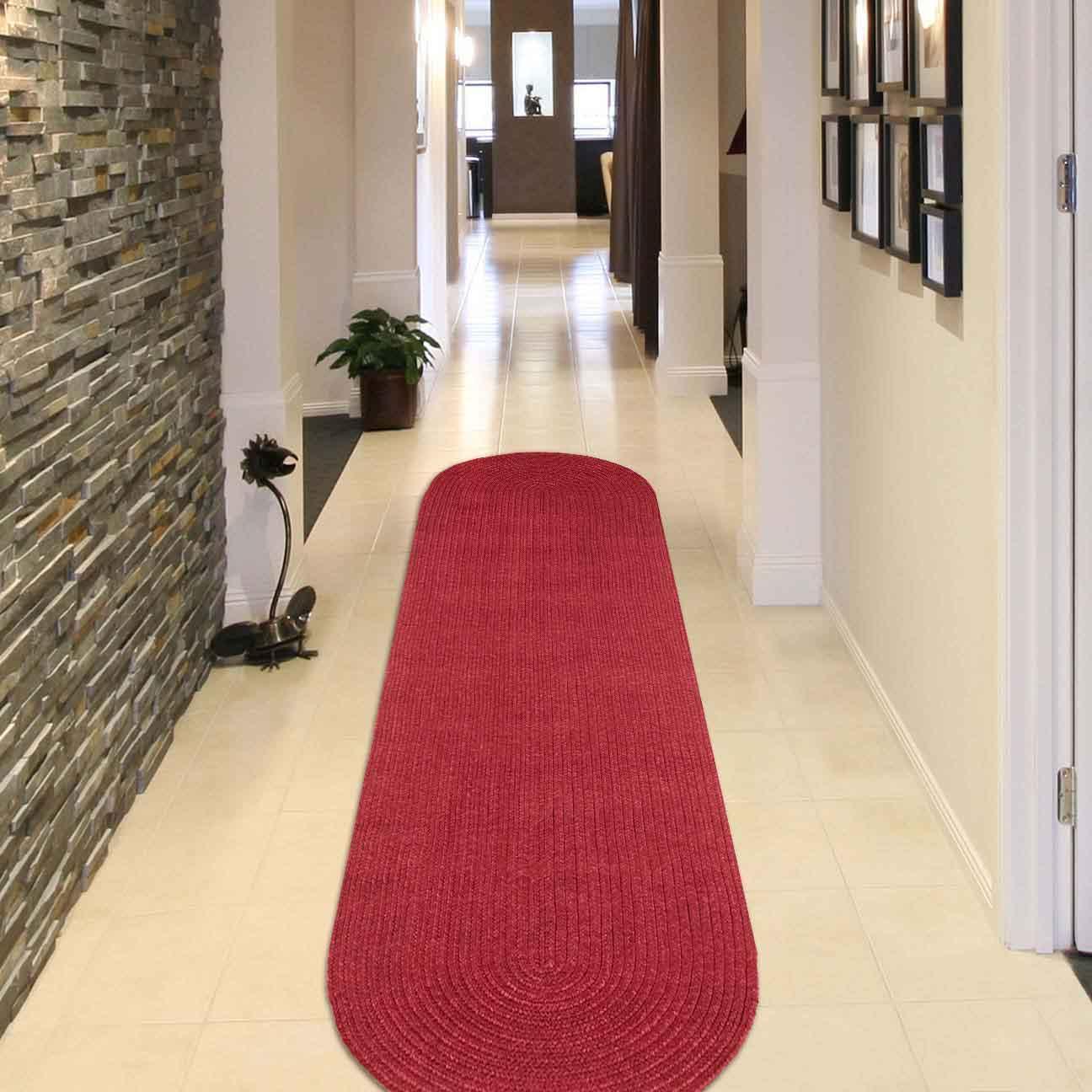 Classic Braided Weave Oval Area Rug Indoor Outdoor Rugs