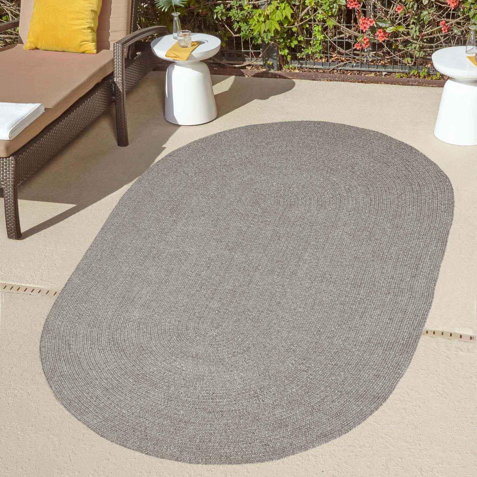 Classic Braided Weave Oval Area Rug Indoor Outdoor Rugs