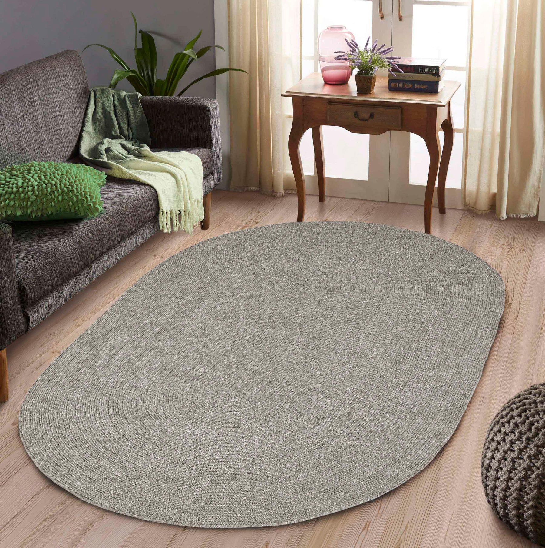 Classic Braided Weave Oval Area Rug Indoor Outdoor Rugs