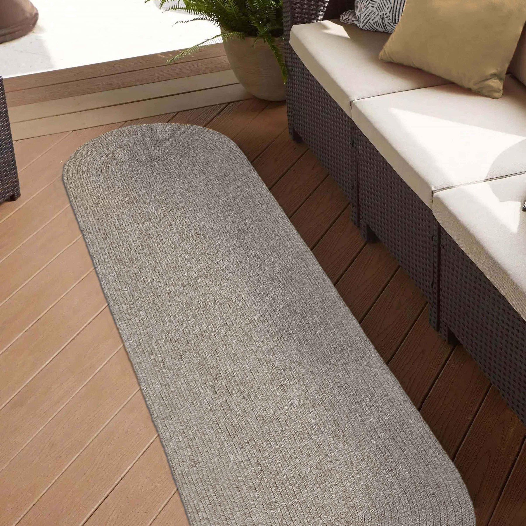 Classic Braided Weave Oval Area Rug Indoor Outdoor Rugs