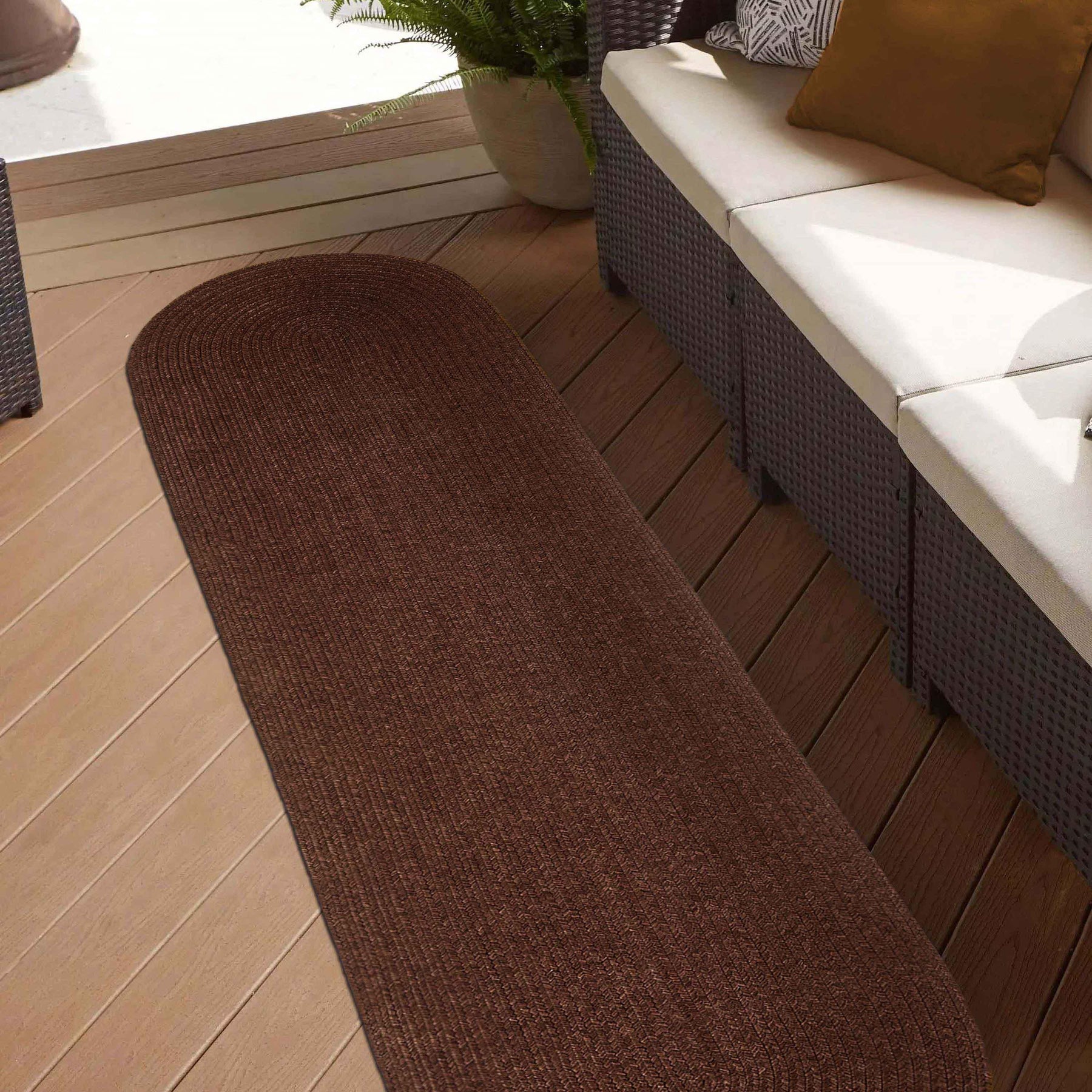 Classic Braided Weave Oval Area Rug Indoor Outdoor Rugs