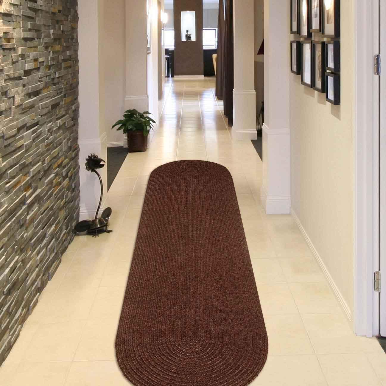 Classic Braided Weave Oval Area Rug Indoor Outdoor Rugs