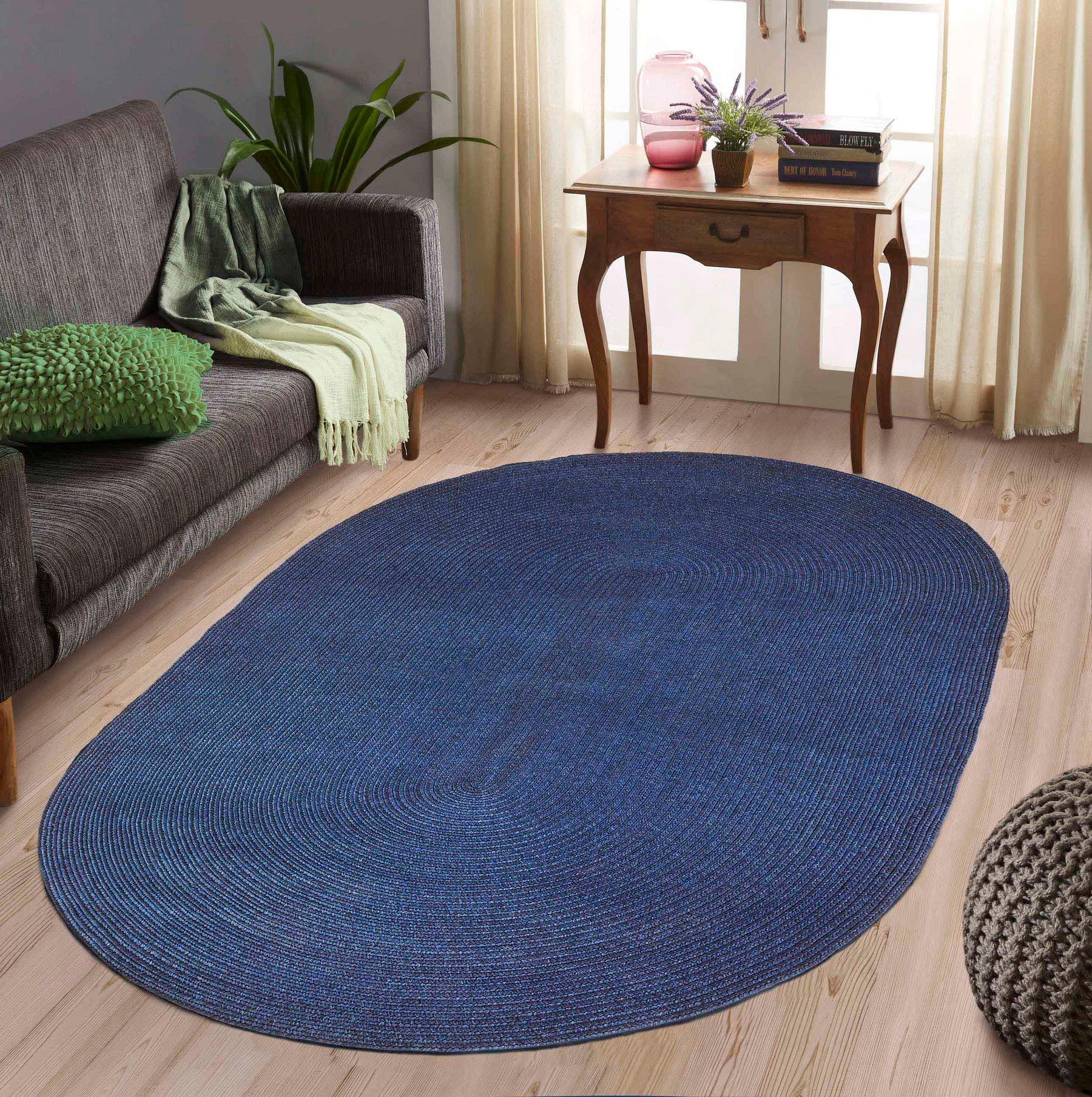 Classic Braided Weave Oval Area Rug Indoor Outdoor Rugs