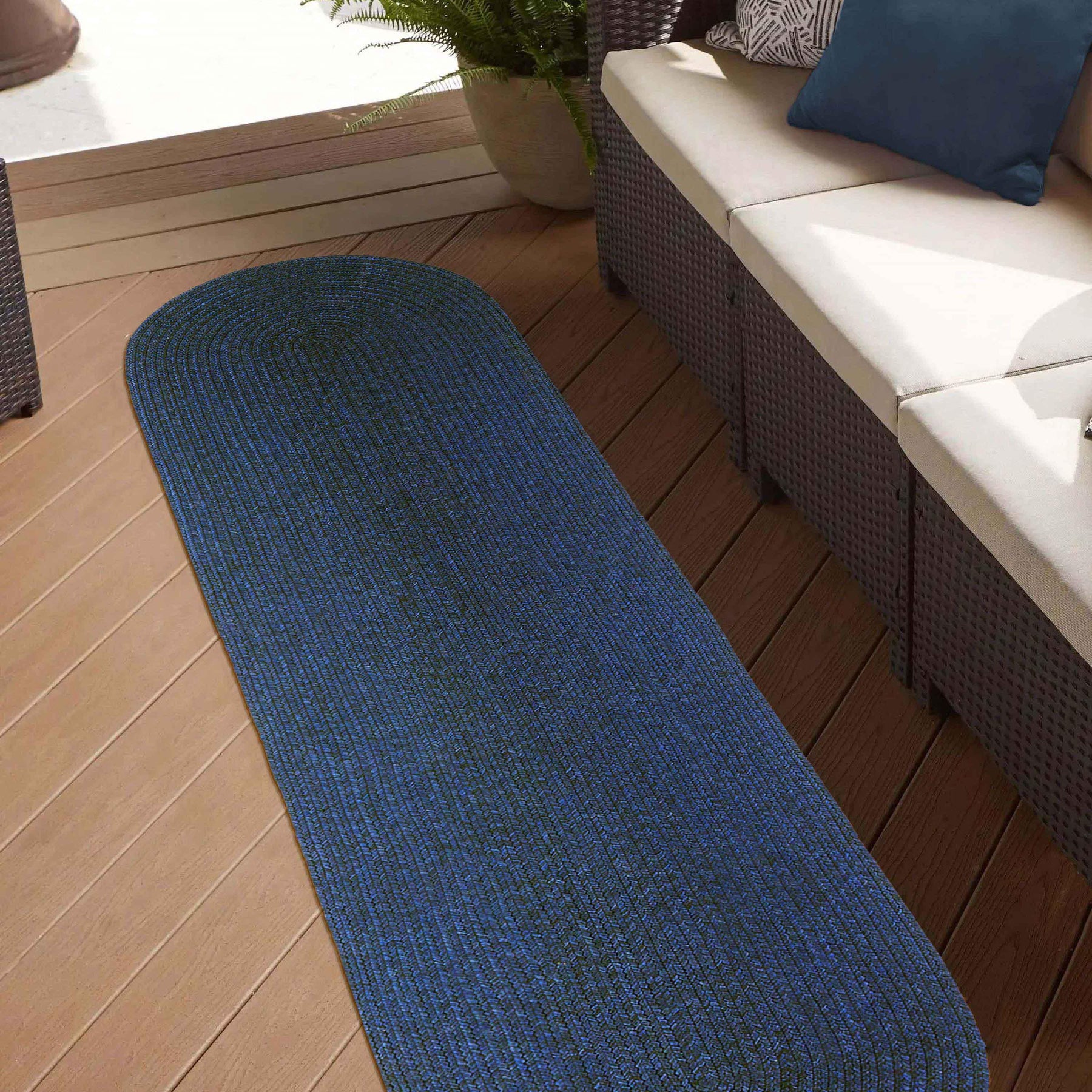 Classic Braided Weave Oval Area Rug Indoor Outdoor Rugs