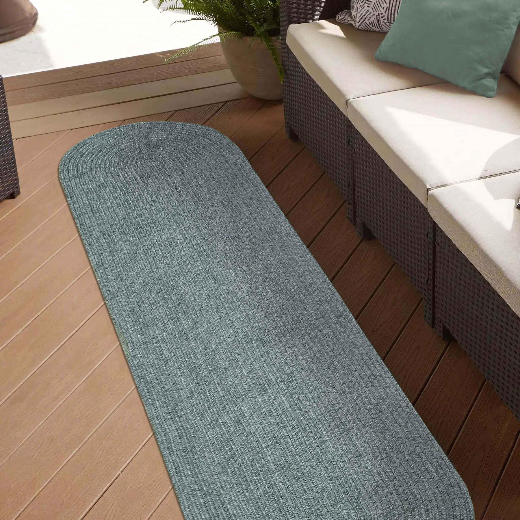 Classic Braided Weave Oval Area Rug Indoor Outdoor Rugs