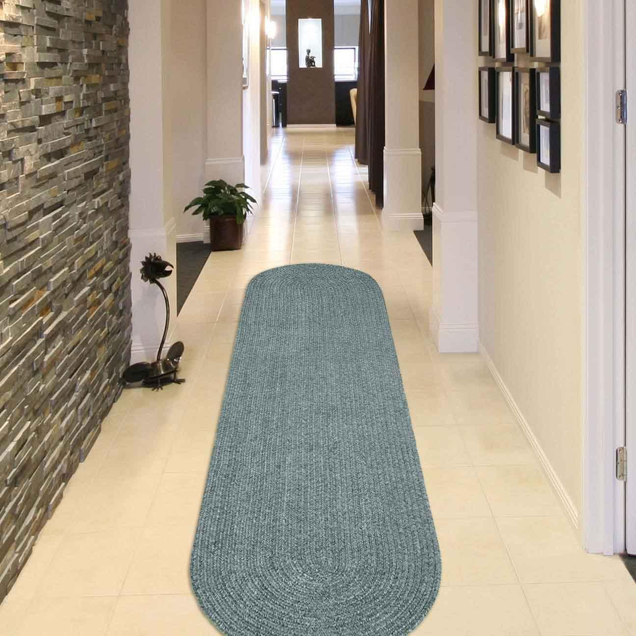 Classic Braided Weave Oval Area Rug Indoor Outdoor Rugs