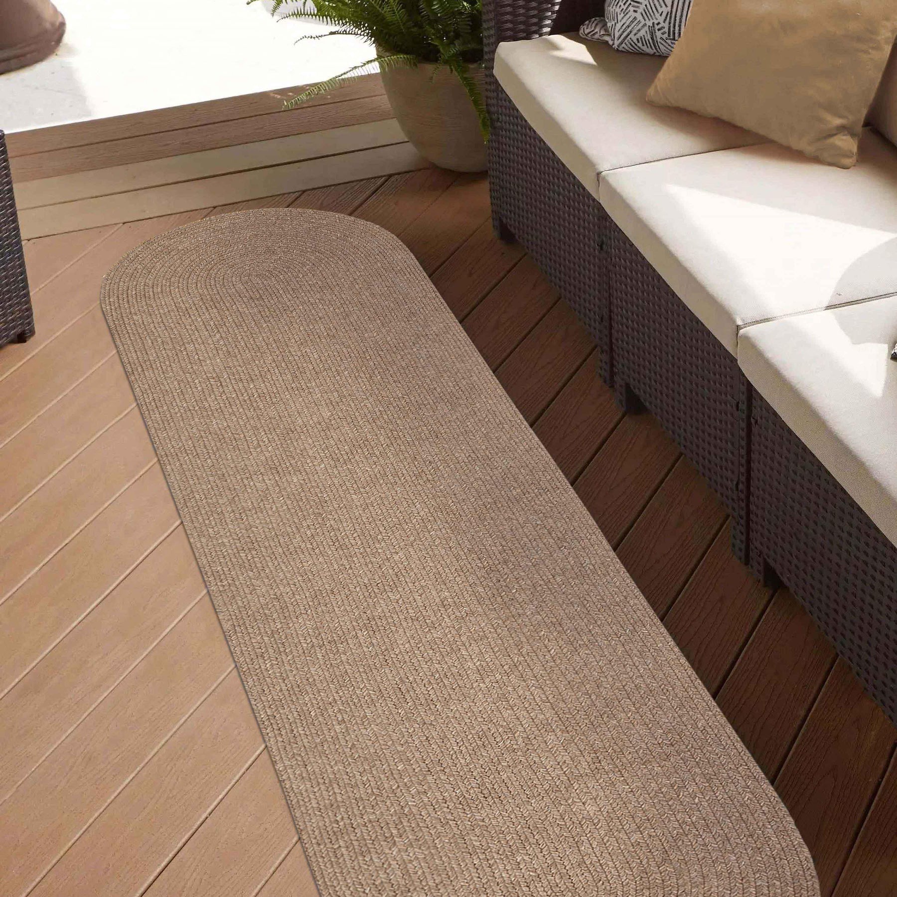 Classic Braided Weave Oval Area Rug Indoor Outdoor Rugs