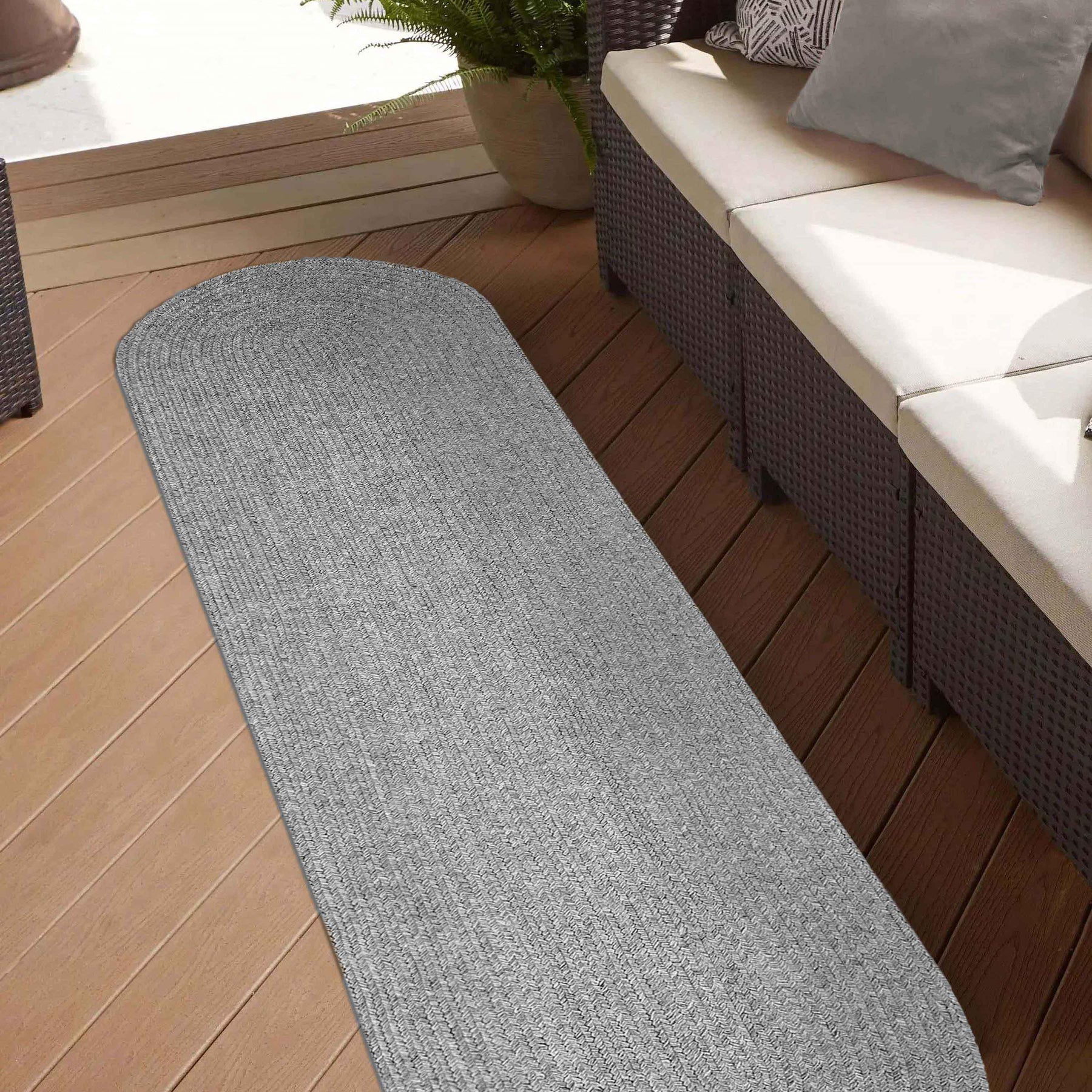 Classic Braided Weave Oval Area Rug Indoor Outdoor Rugs