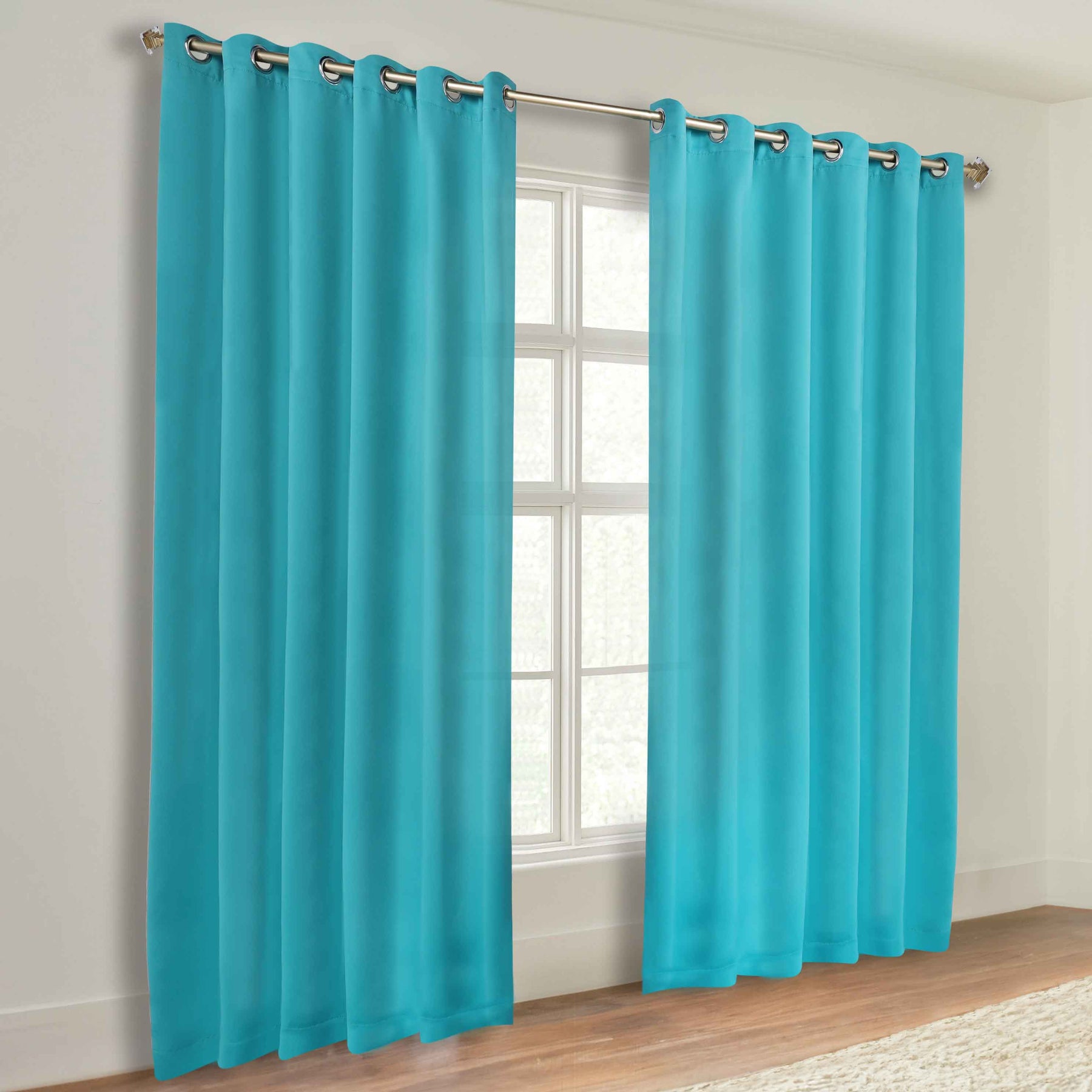 Classic Modern Solid Room Darkening Blackout Curtain Panels, Set of 2