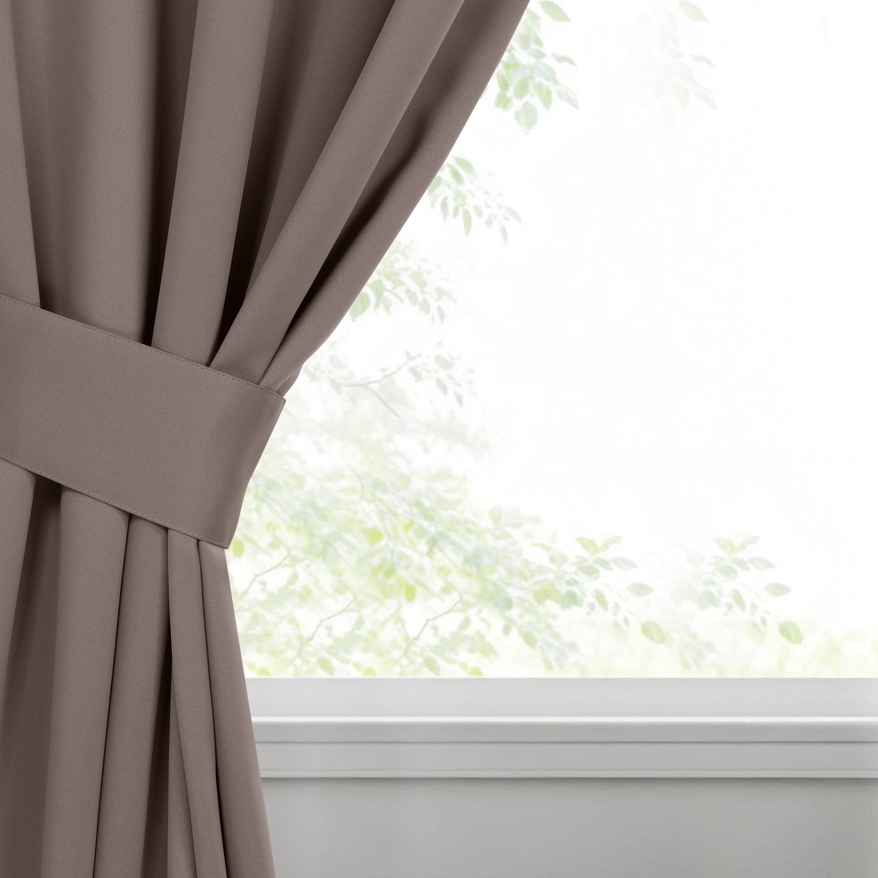 Classic Modern Solid Room Darkening Blackout Curtain Panels, Set of 2