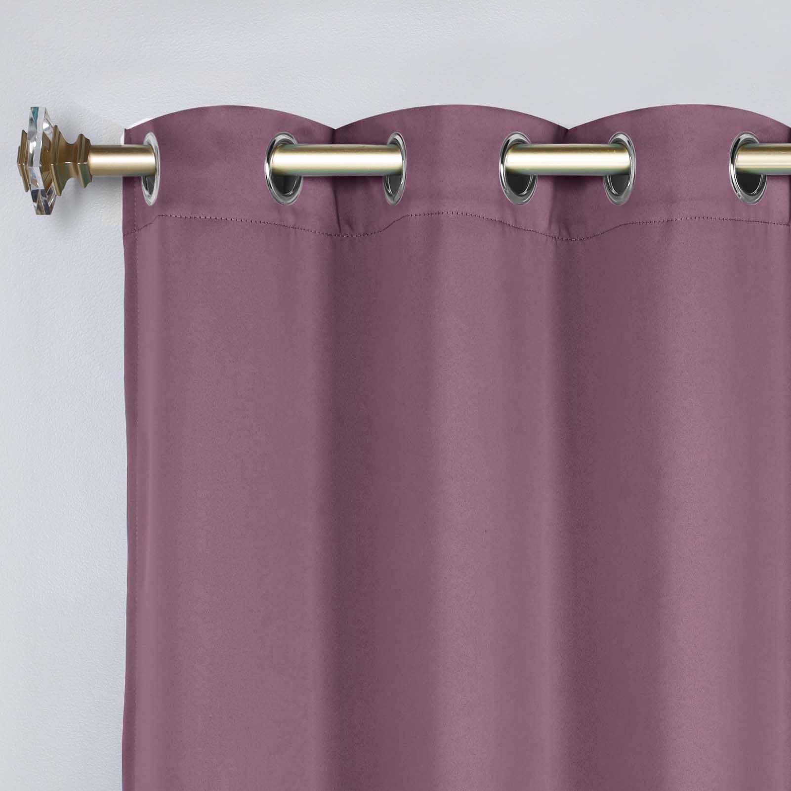 Classic Modern Solid Room Darkening Blackout Curtain Panels, Set of 2