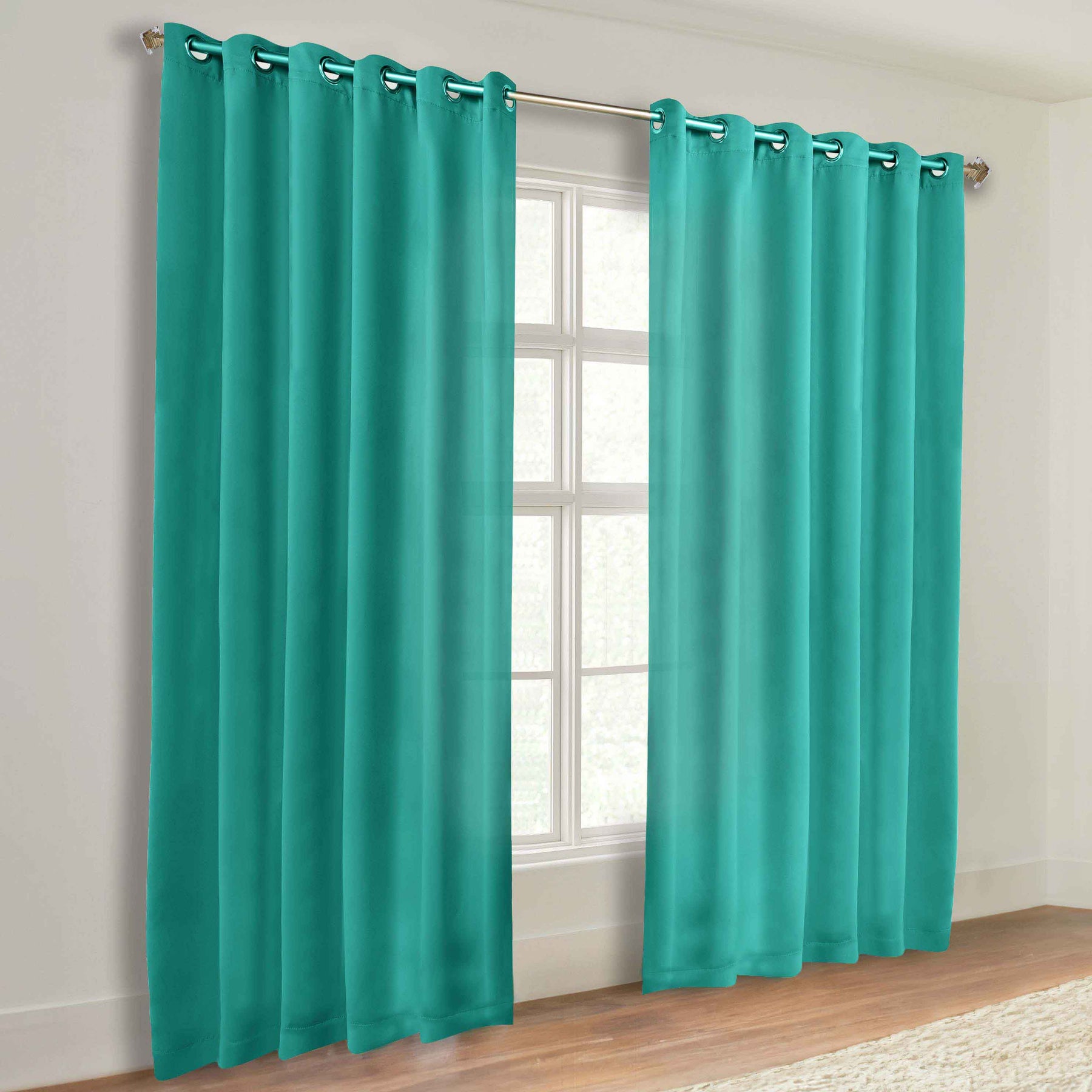 Classic Modern Solid Room Darkening Blackout Curtain Panels, Set of 2