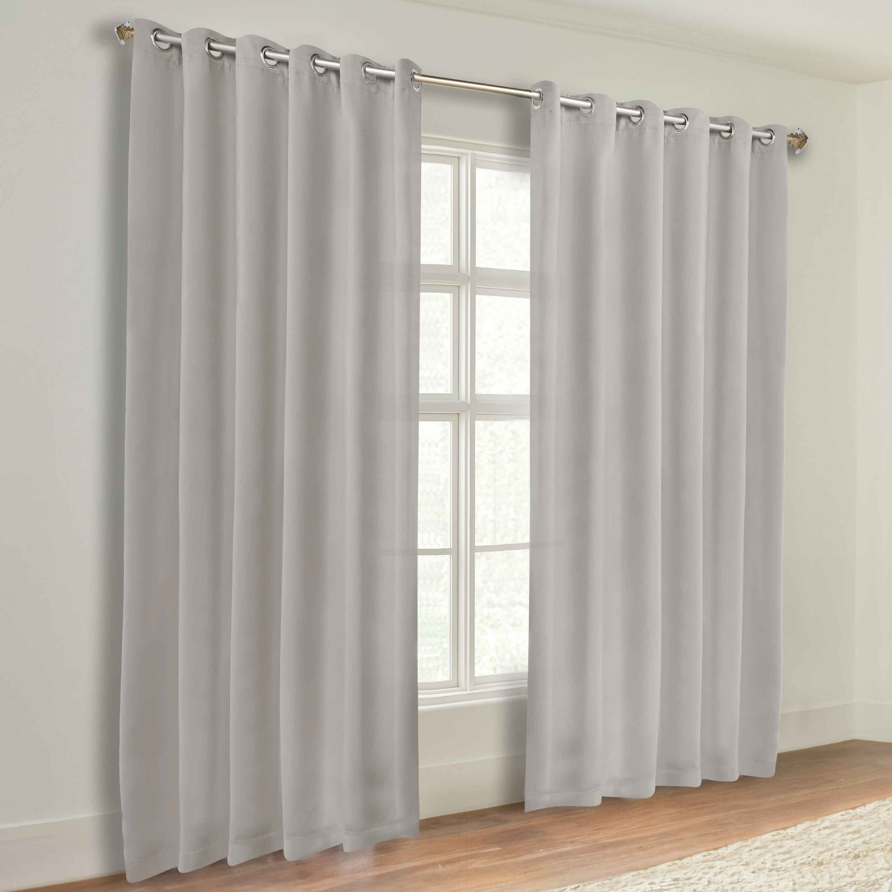 Classic Modern Solid Room Darkening Blackout Curtain Panels, Set of 2