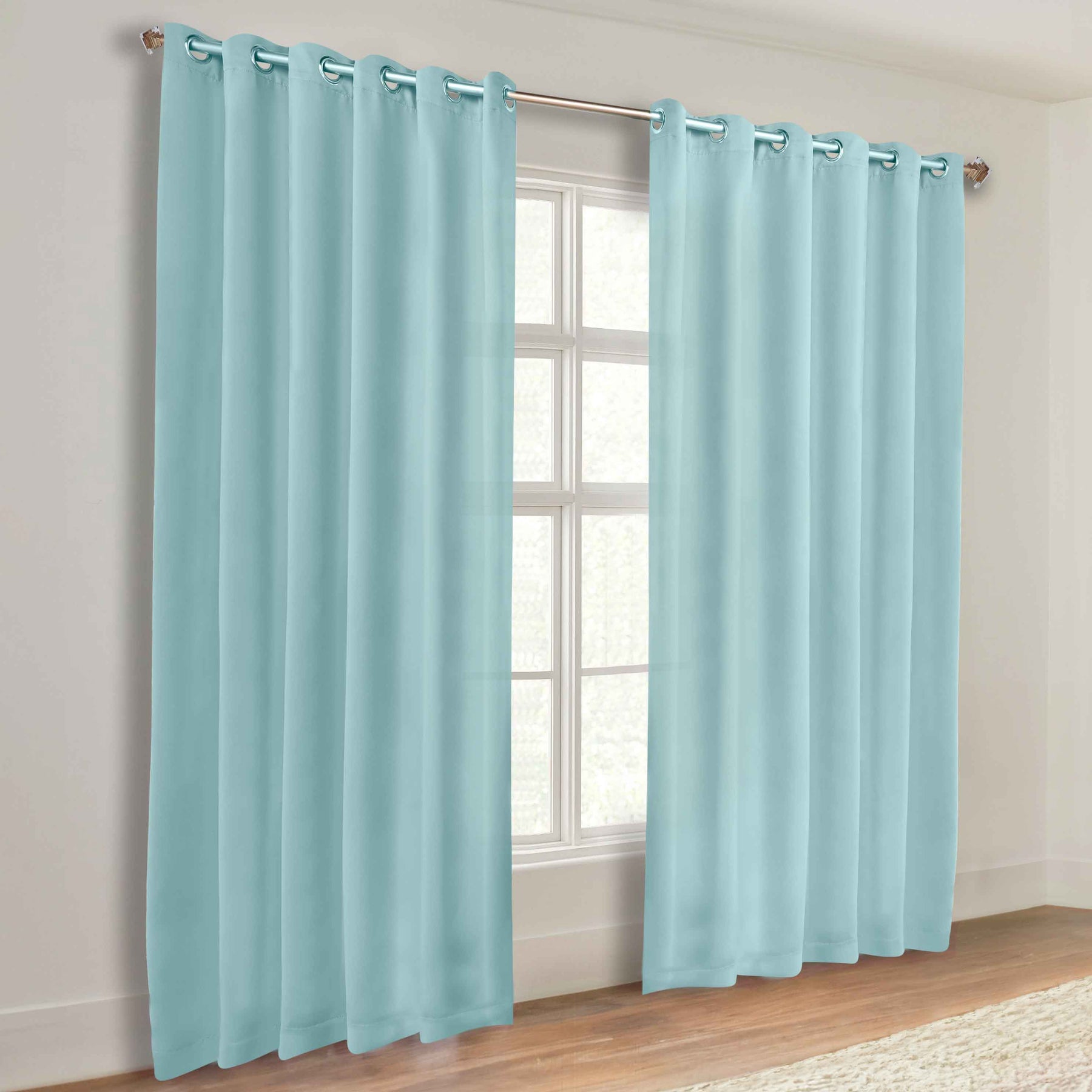 Classic Modern Solid Room Darkening Blackout Curtain Panels, Set of 2