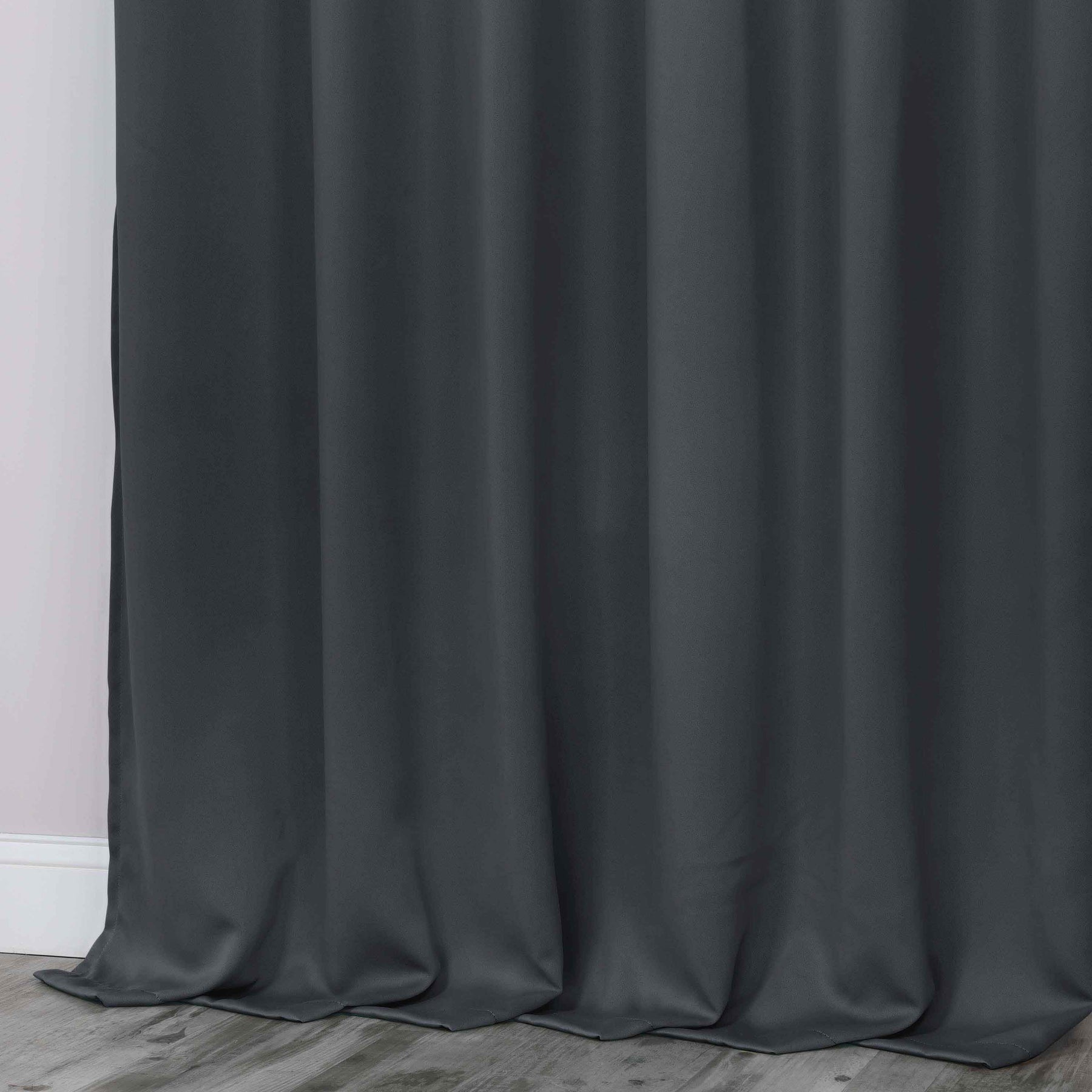 Classic Modern Solid Room Darkening Blackout Curtain Panels, Set of 2