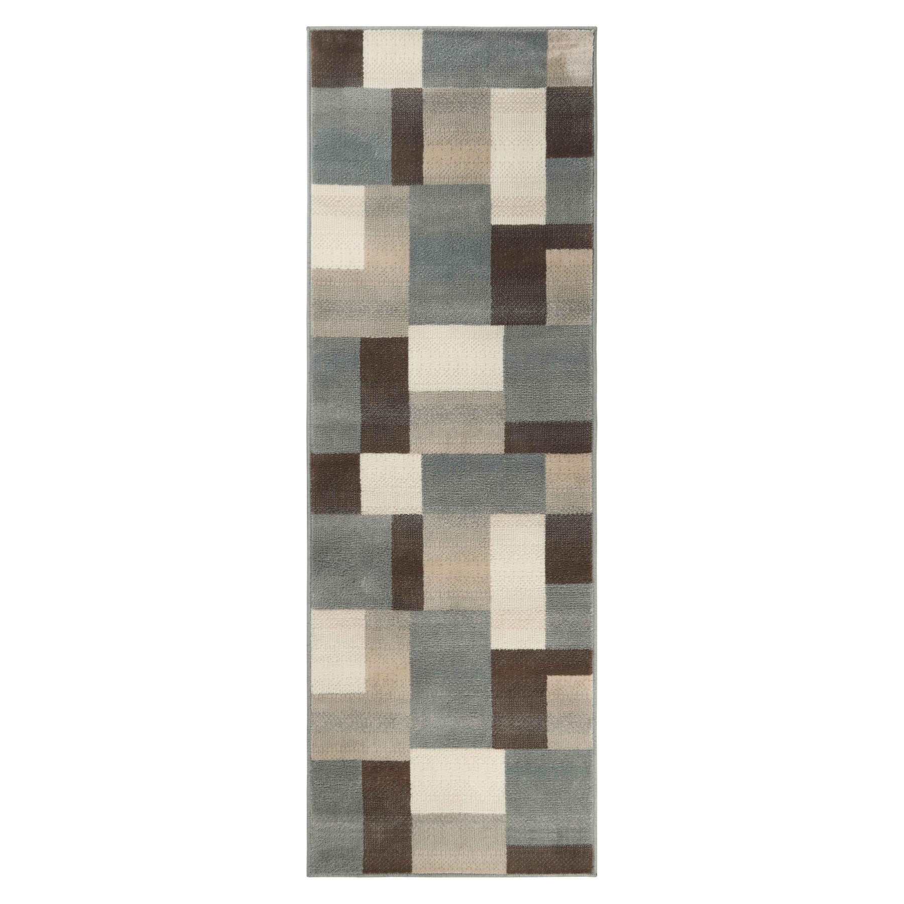 Clifton Geometric Color Block Plush Indoor Area Rug or Runner Rug