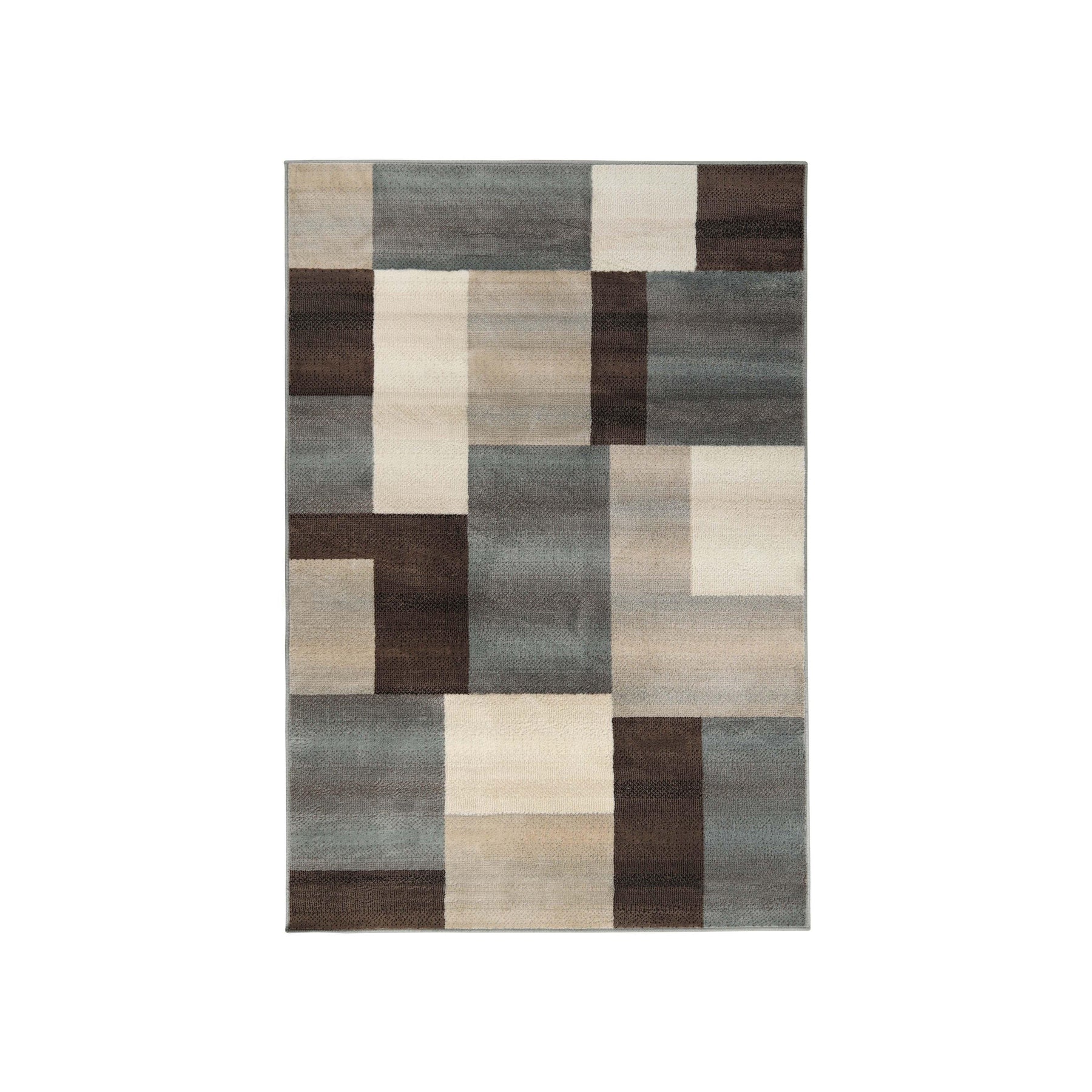 Clifton Geometric Color Block Plush Indoor Area Rug or Runner Rug
