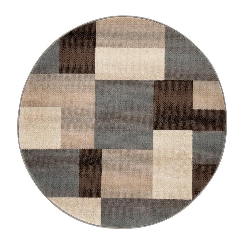 Clifton Geometric Color Block Plush Indoor Area Rug or Runner Rug